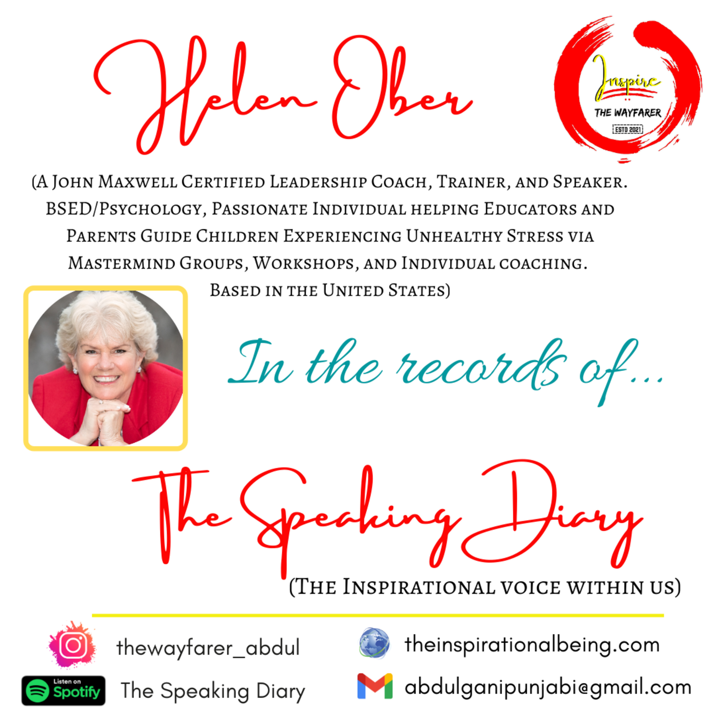 It's all in your Childhood: Helen Ober @The Speaking Diary