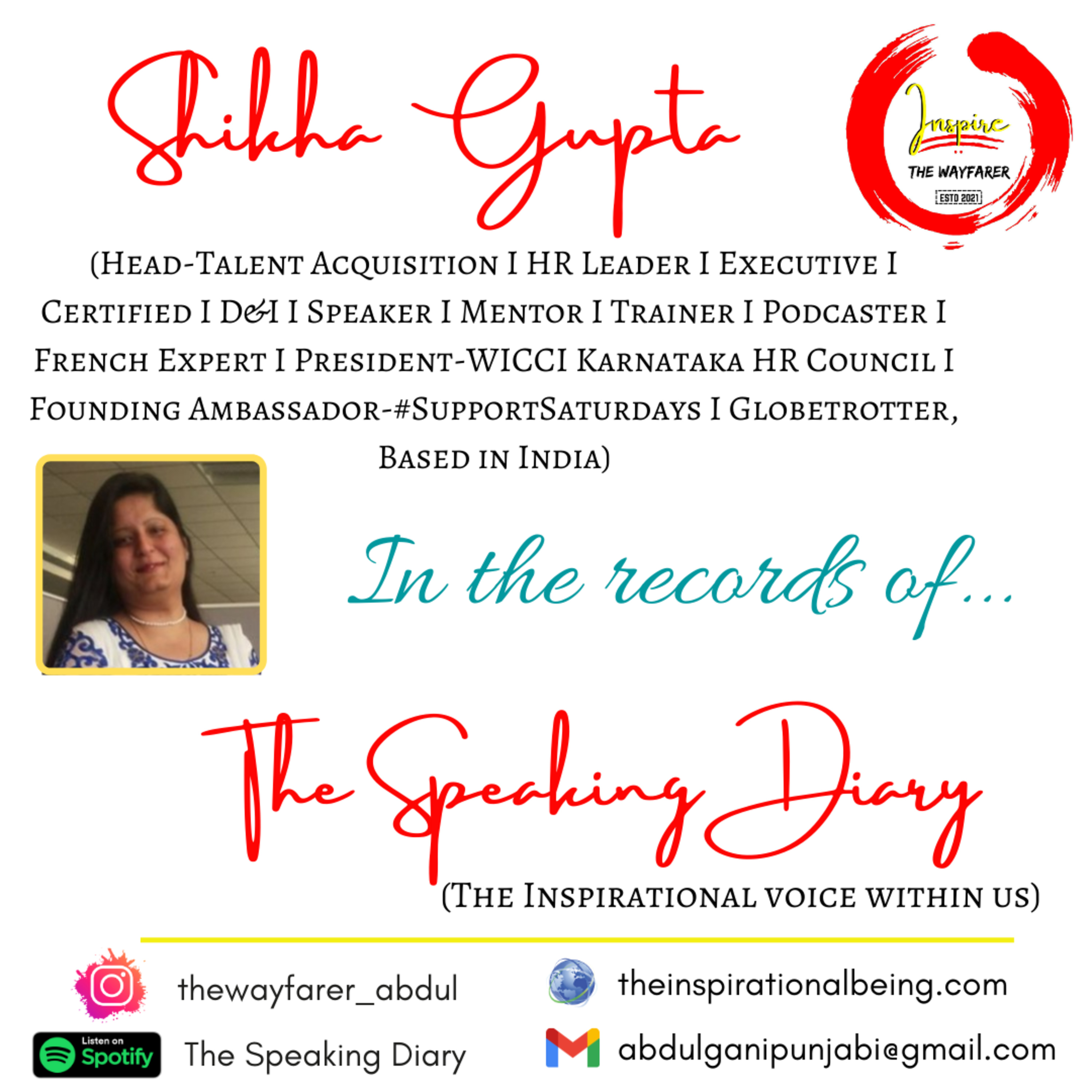 Take Charge of your Life: Shikha Gupta @The Speaking Diary