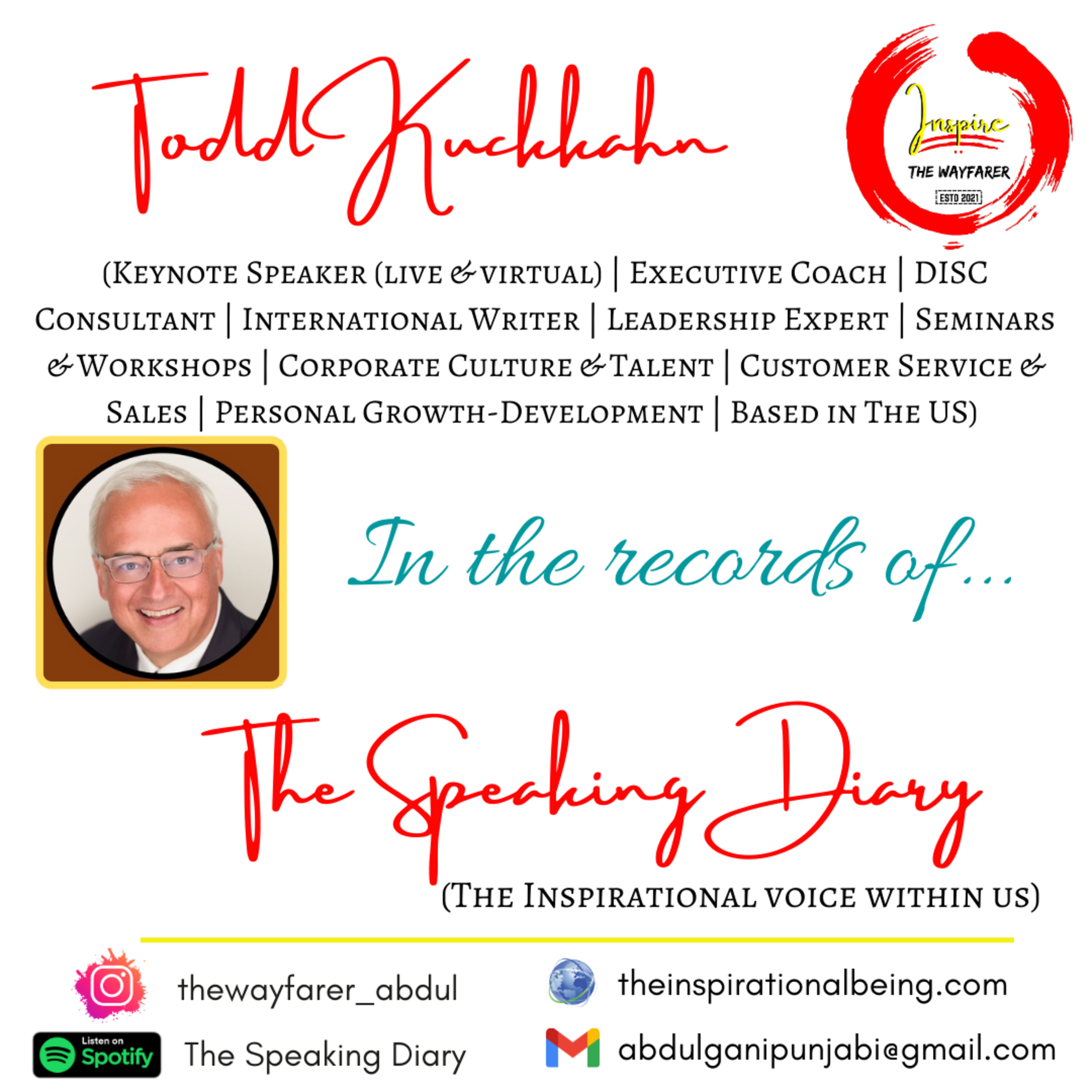 You are the first in the line: Todd Kuckkahn @The Speaking Diary