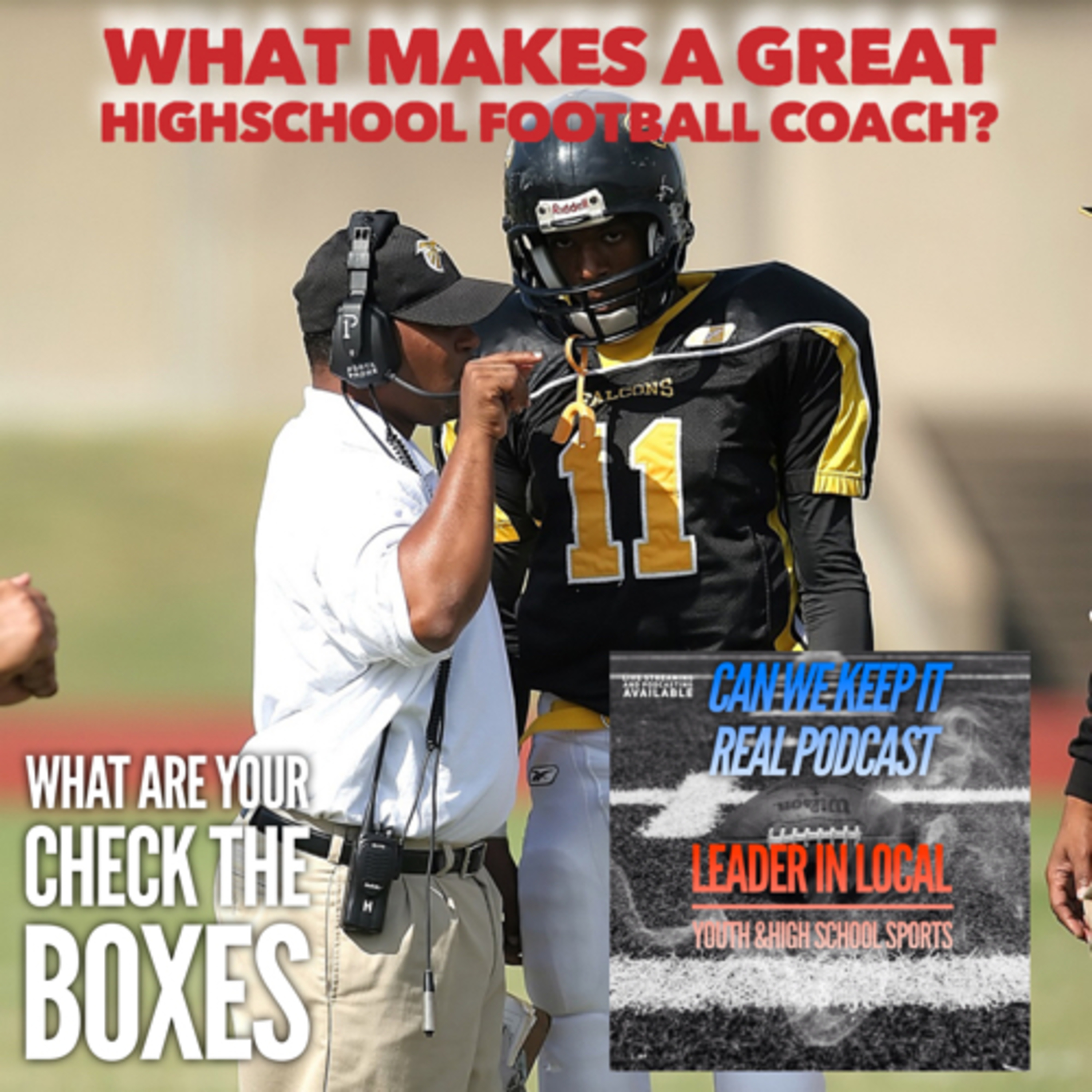 What are your check the boxes when discussing high school top football head coach episode artwork