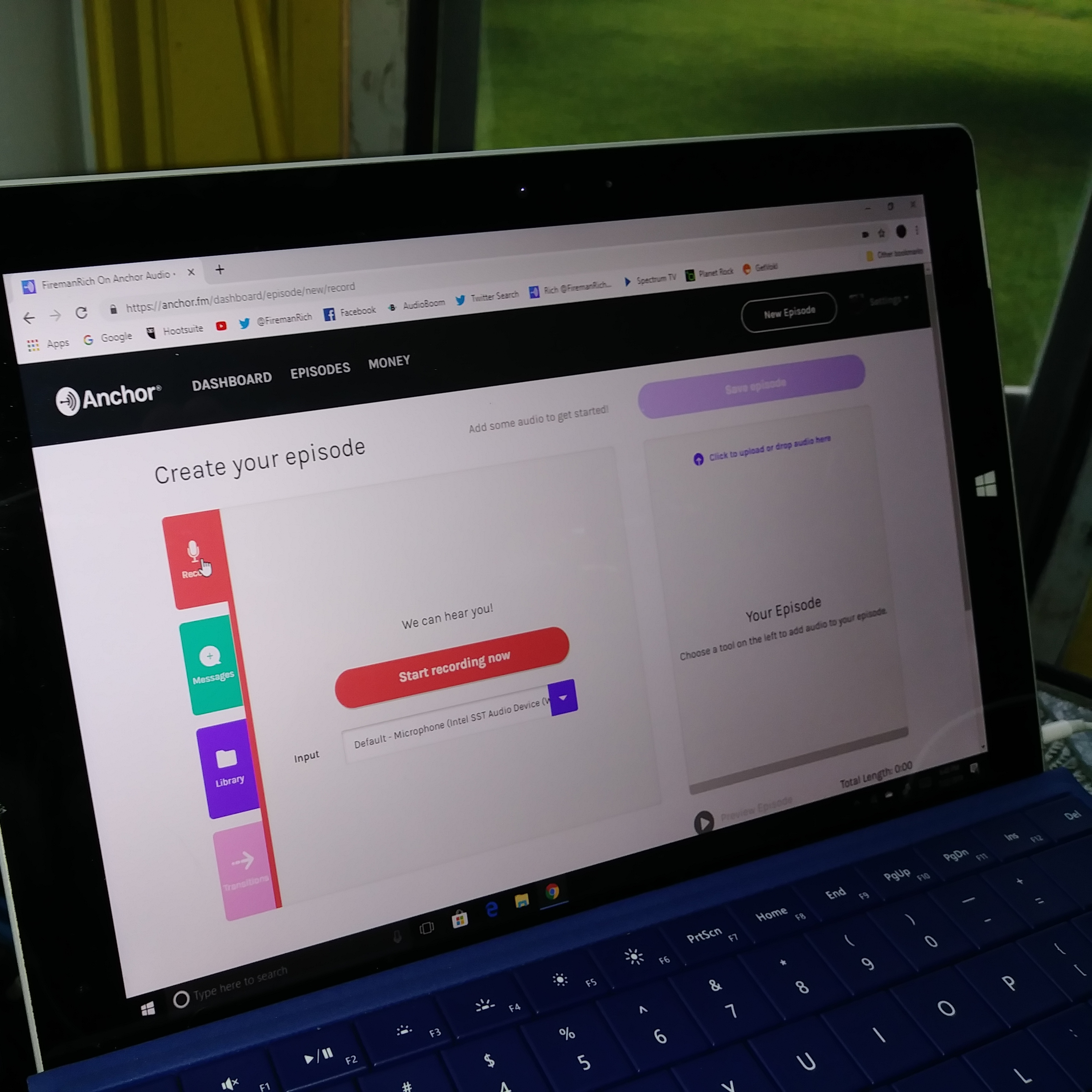 Anchor Audio ⚓️🎙🔊 07.22.2019 ; Doing Audio Cast Via The Web Browser