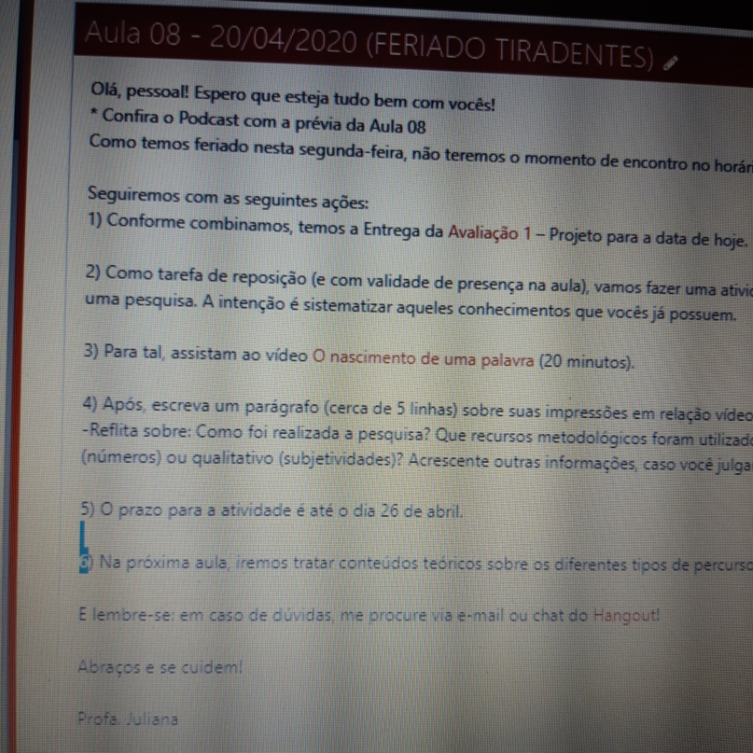 Aula 06 - 06/04/2020 Metodologia