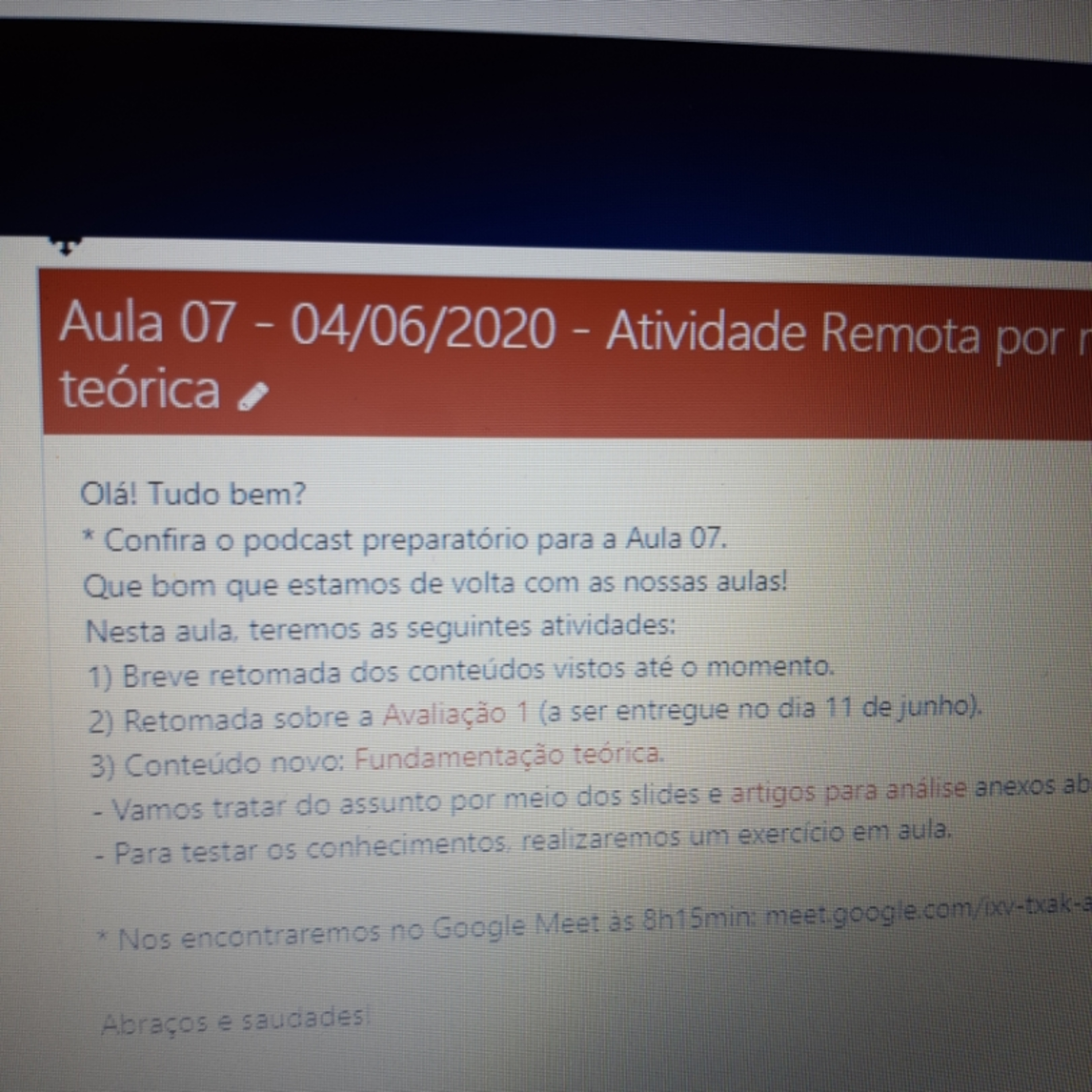 Aula 06 - 06/04/2020 Metodologia