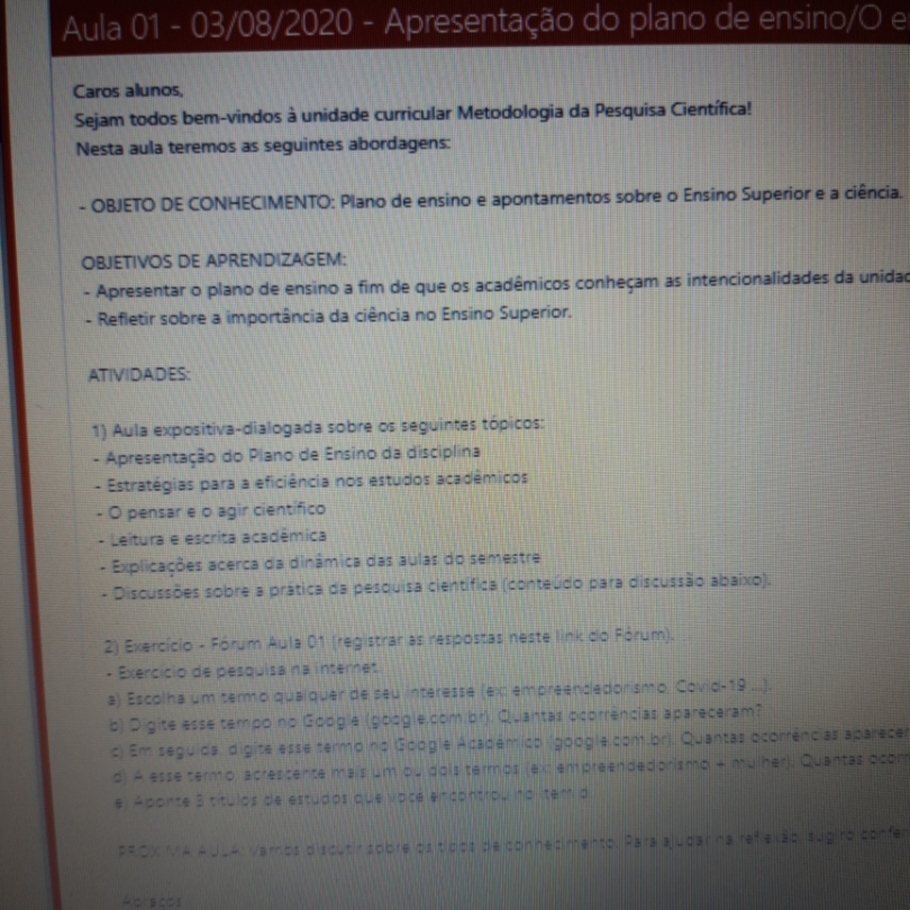 Aula 06 - 06/04/2020 Metodologia