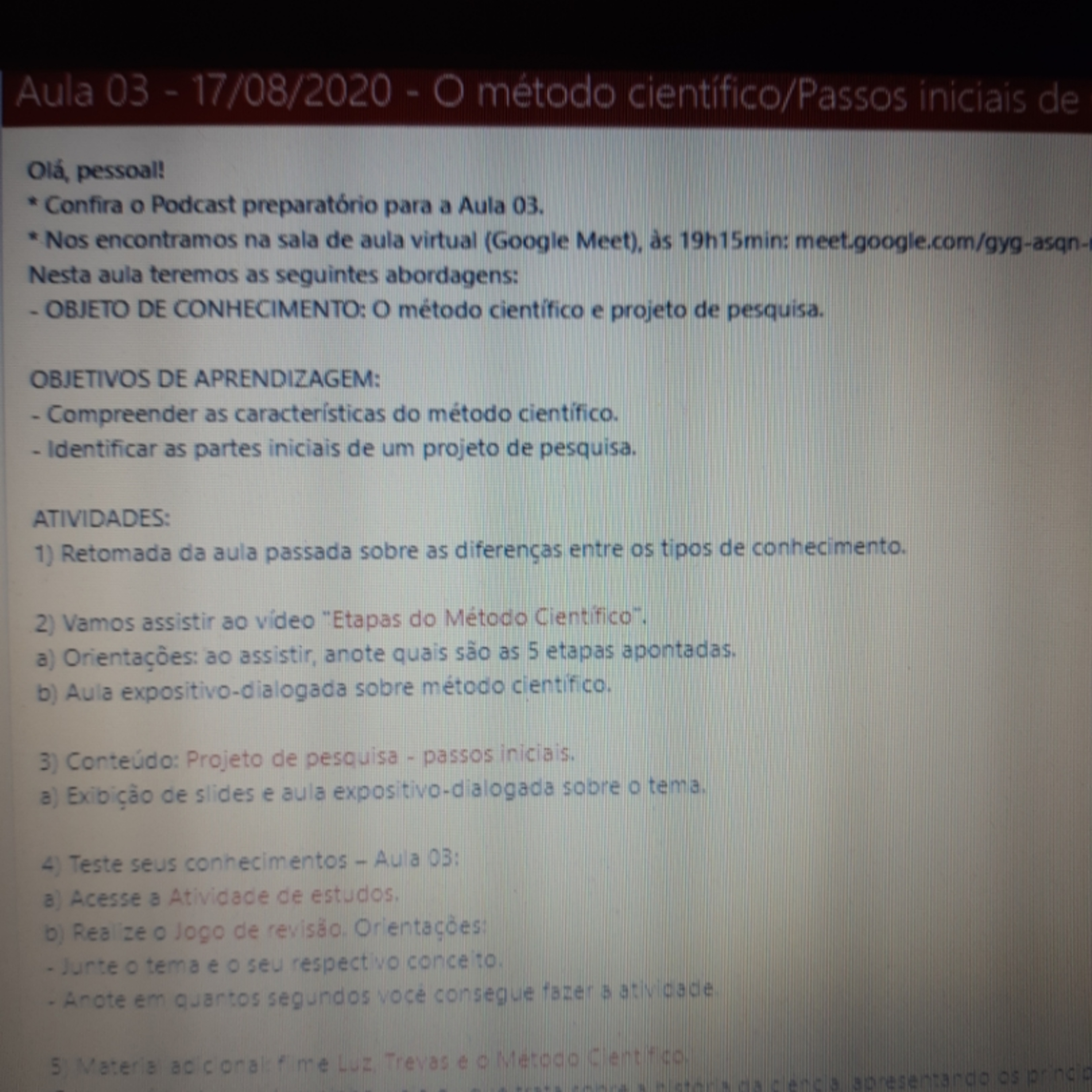 Aula 06 - 06/04/2020 Metodologia