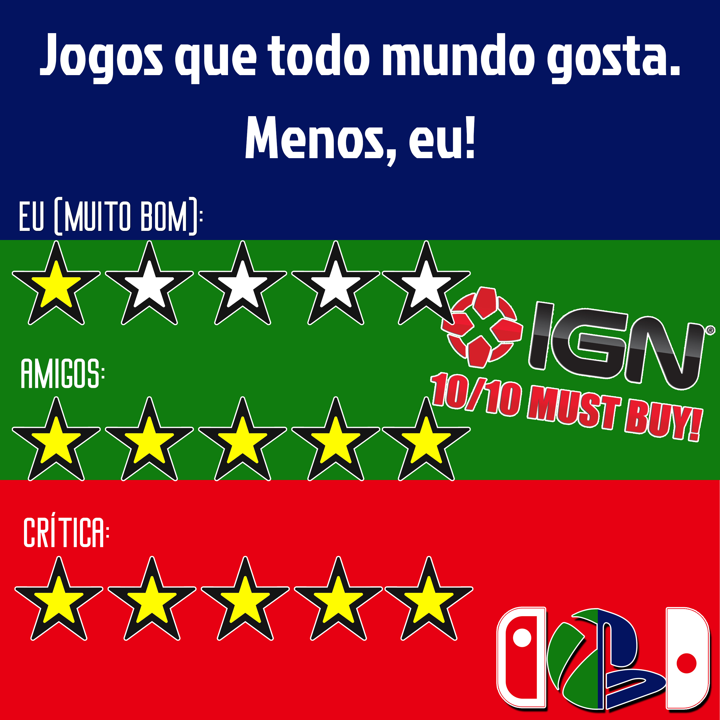 Jogos que todo mundo gosta, menos eu!