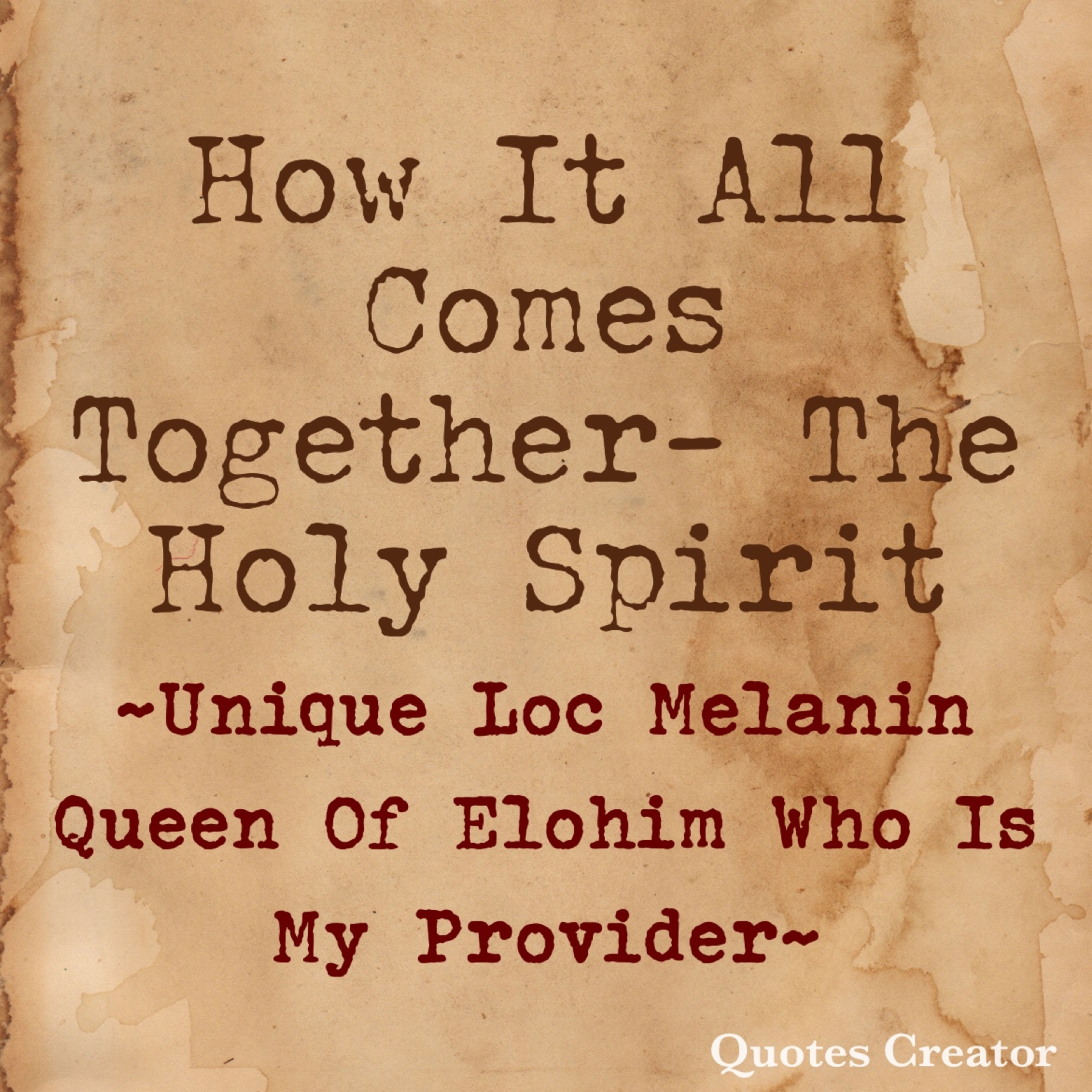 Unique Loc Melanin Queen of Elohim Who is My Provider