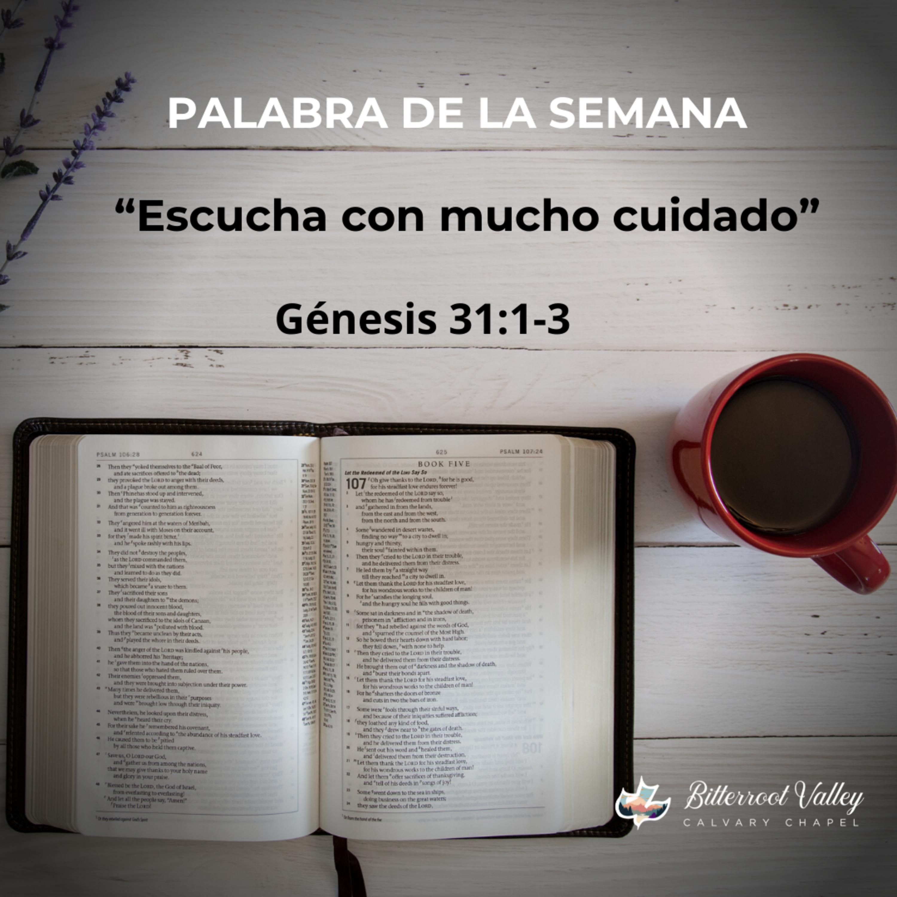 Palabra de la Semana “Escucha con mucho cuidado” Génesis 31:1-3 episode artwork