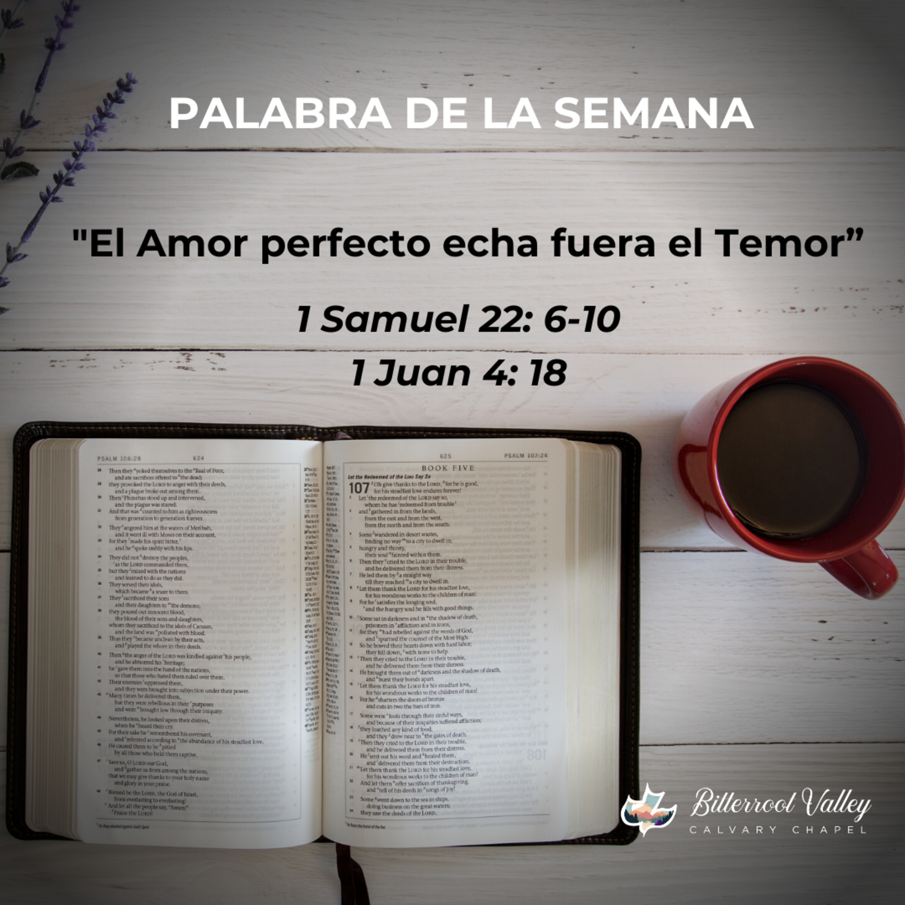 Palabra de la Semana “El Amor perfecto echa fuera el Temor” 1 Samuel 22:6-10- 1 Juan 4:18  episode artwork