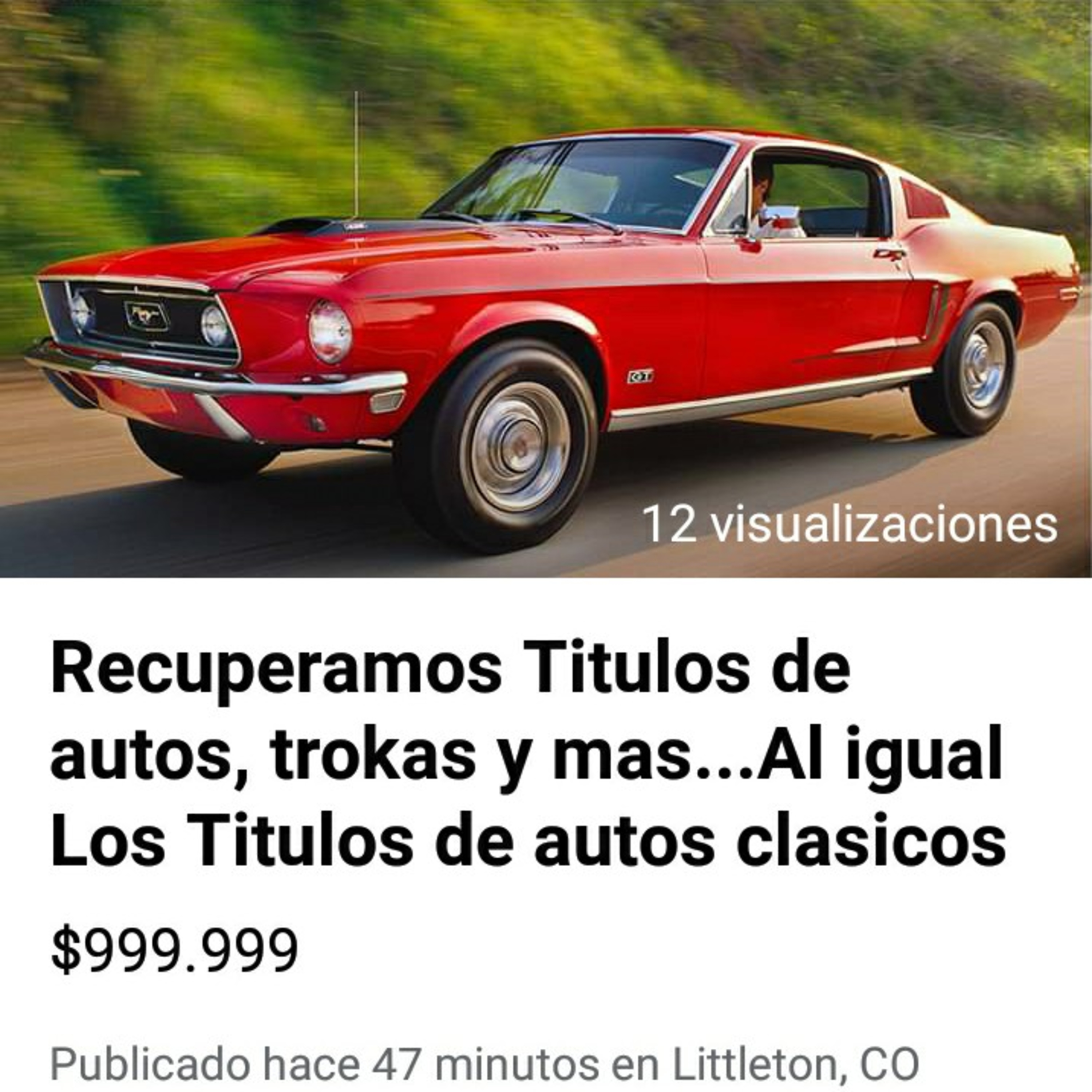 Títulos de autos clásicos