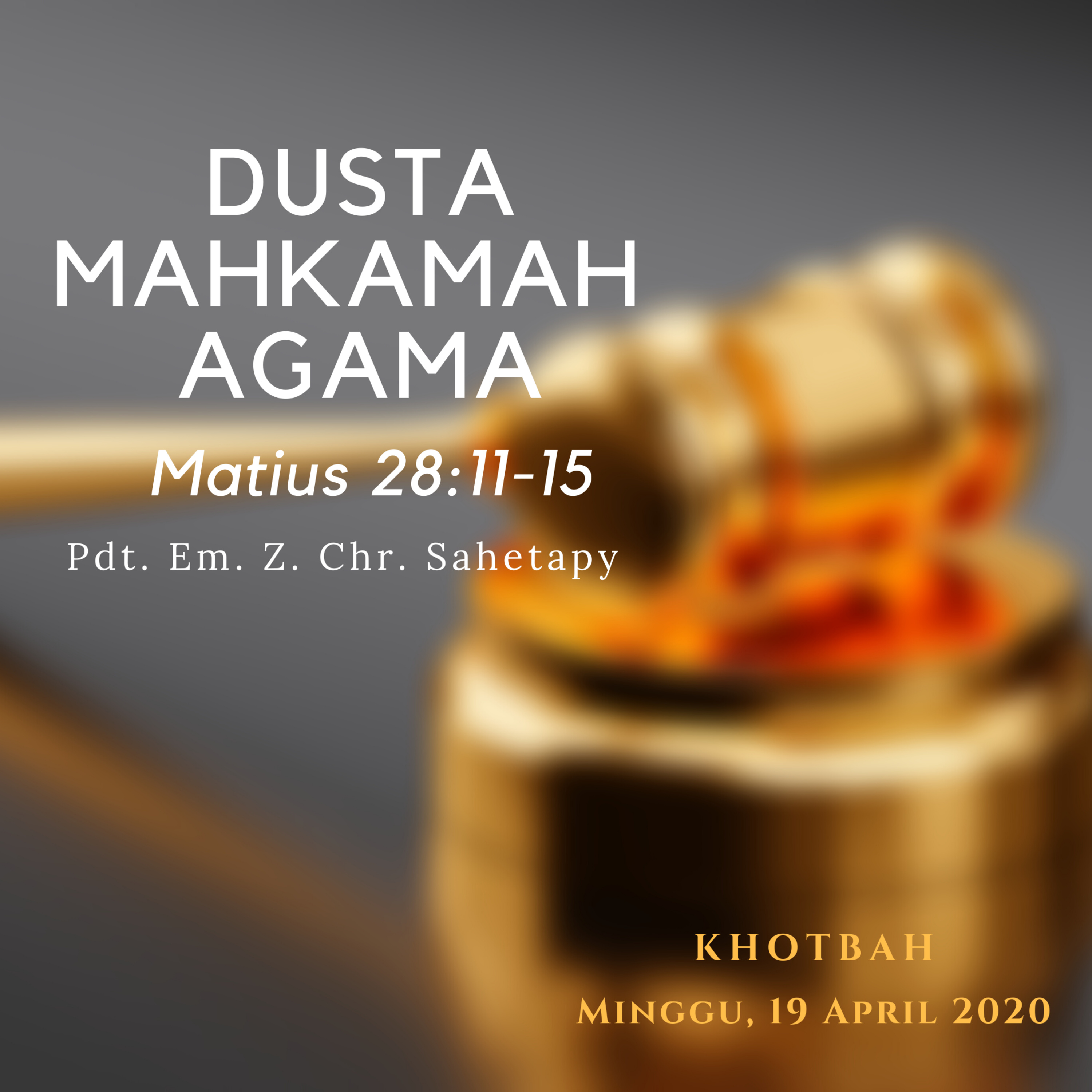 Dusta Mahkamah Agama - Pdt.Z.Chris Sahetapy 