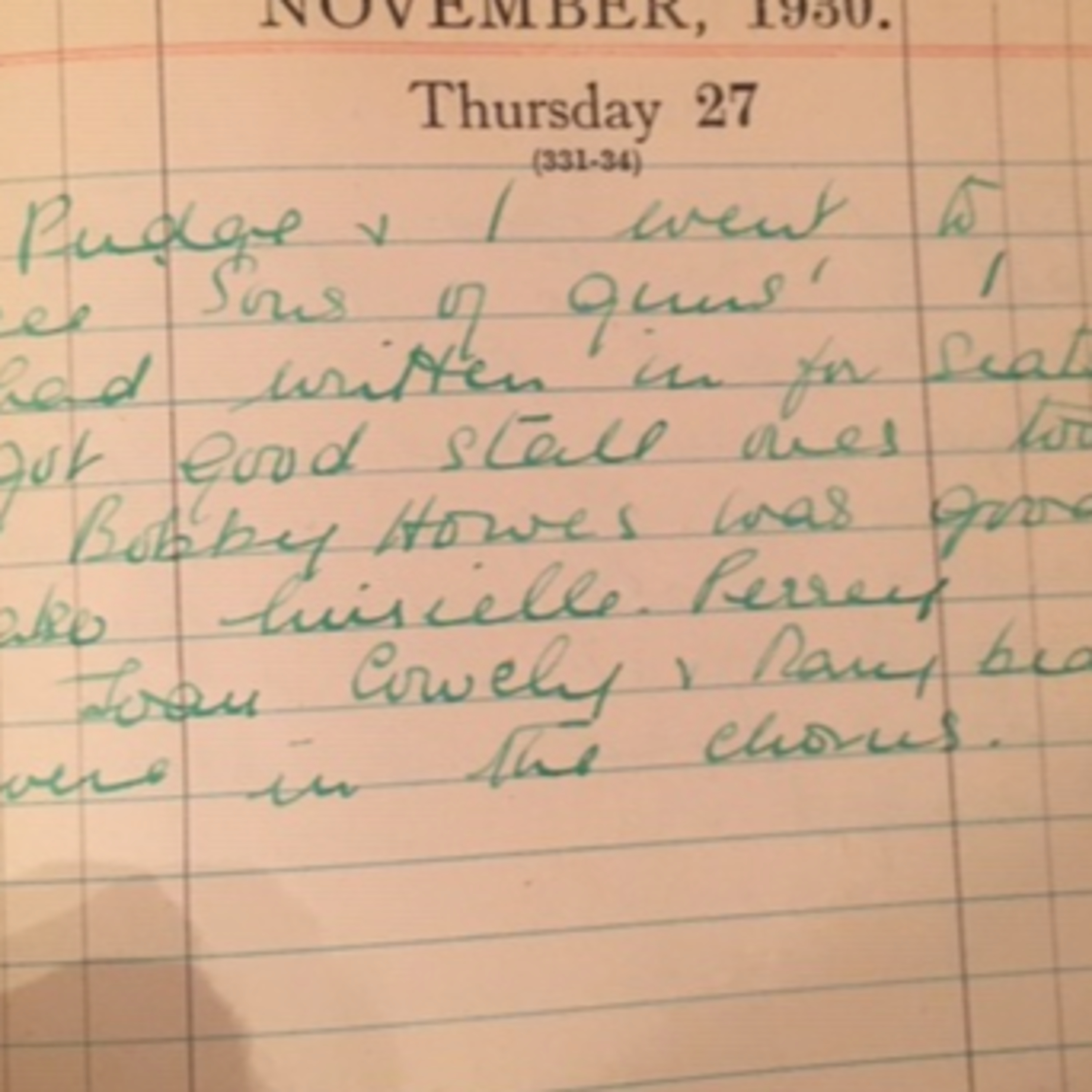 Lottie's Diary - November 1930