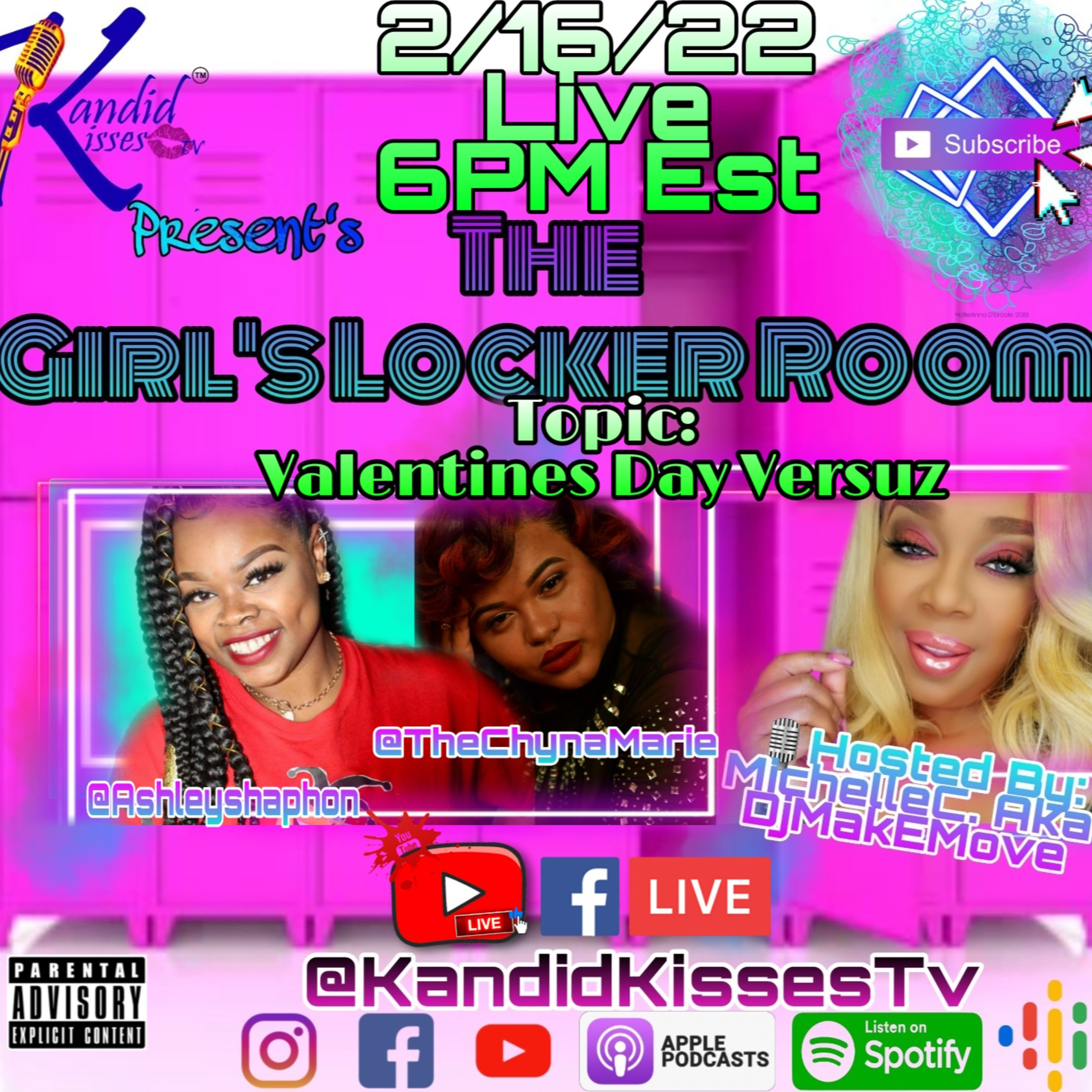 Kandid Kisses Tv Present's The "Girls Locker Room" Topic: Valentines Day/Versuz/Super Bowl episode artwork