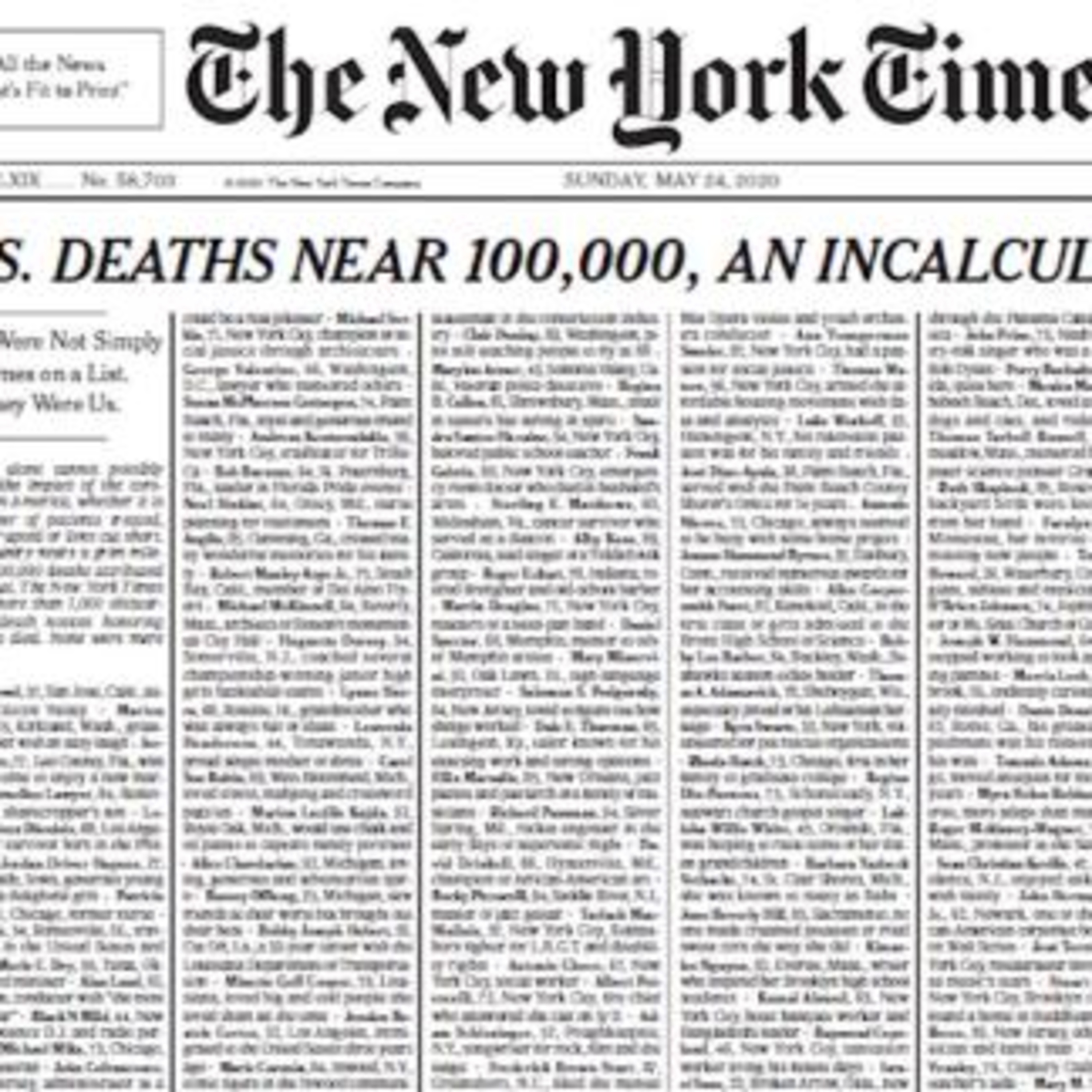 The U.S. hits 100K deaths milestone due to Coronavirus episode artwork