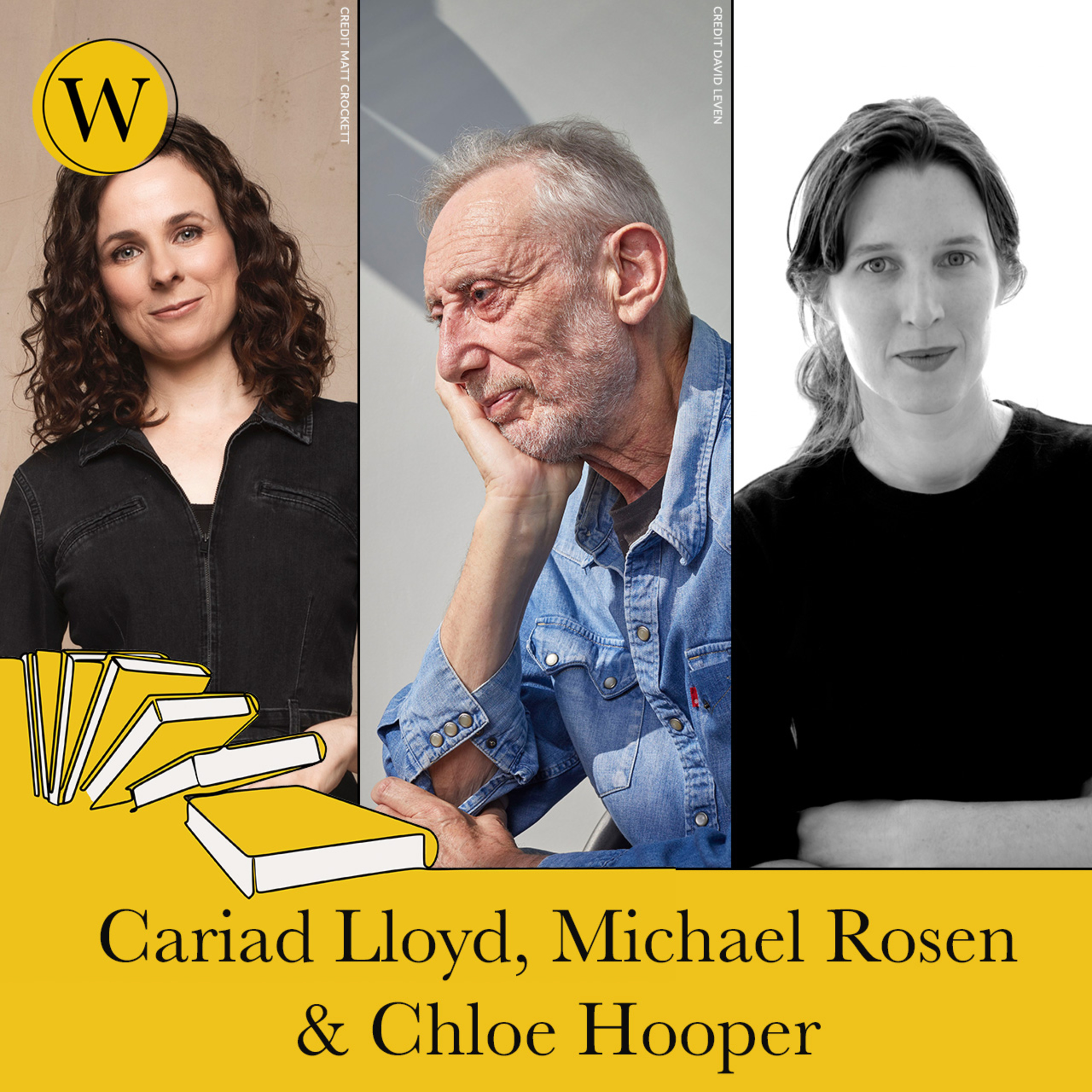 Cariad Lloyd, Michael Rosen and Chloe Hooper