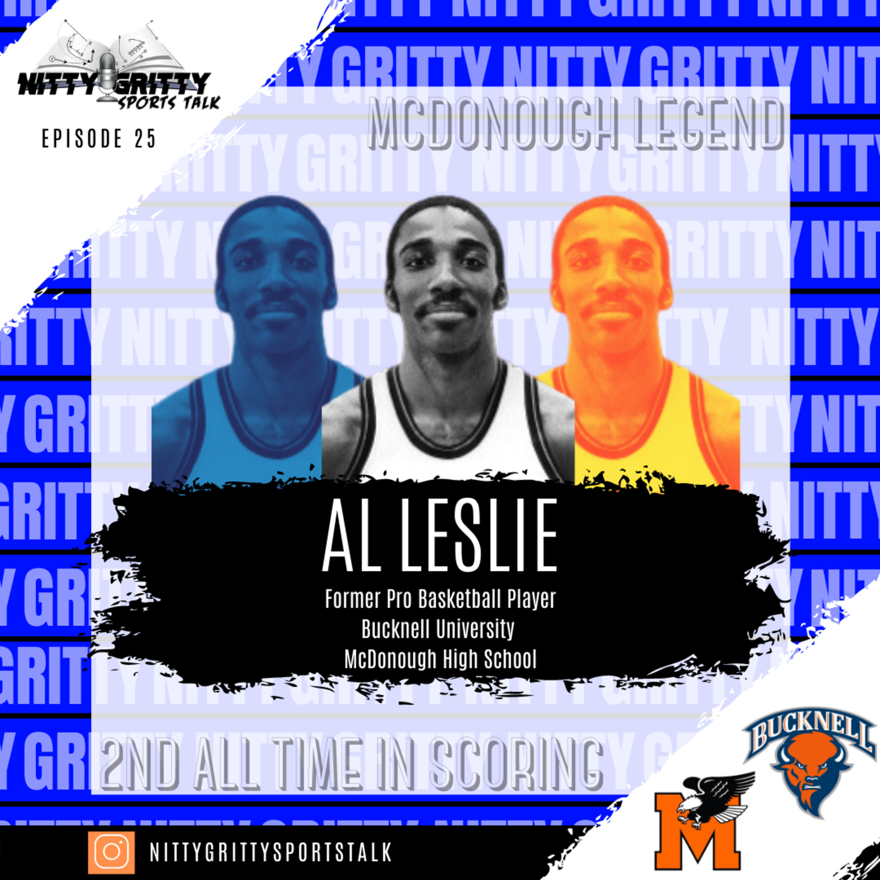 Nitty Gritty Episode 25 ft. Albert Leslie, former Pro Basketball Player, Bucknell University Player/Coach & 2nd All-time Leading Scorer, former Mcdonogh School Player/Coach episode artwork