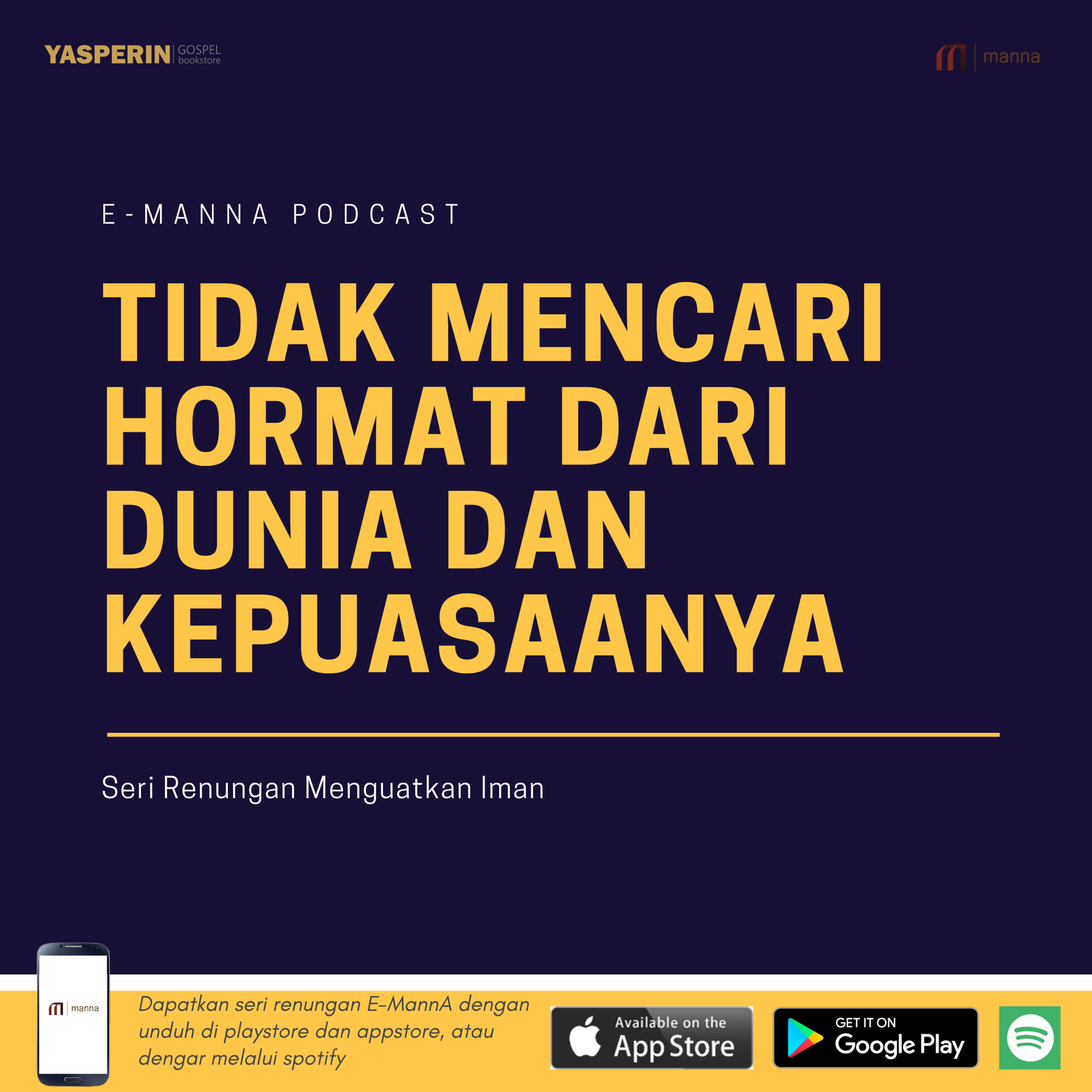 Renungan #23 - TIDAK MENCARI HORMAT DARI DUNIA DAN KEPUASANNYA episode artwork