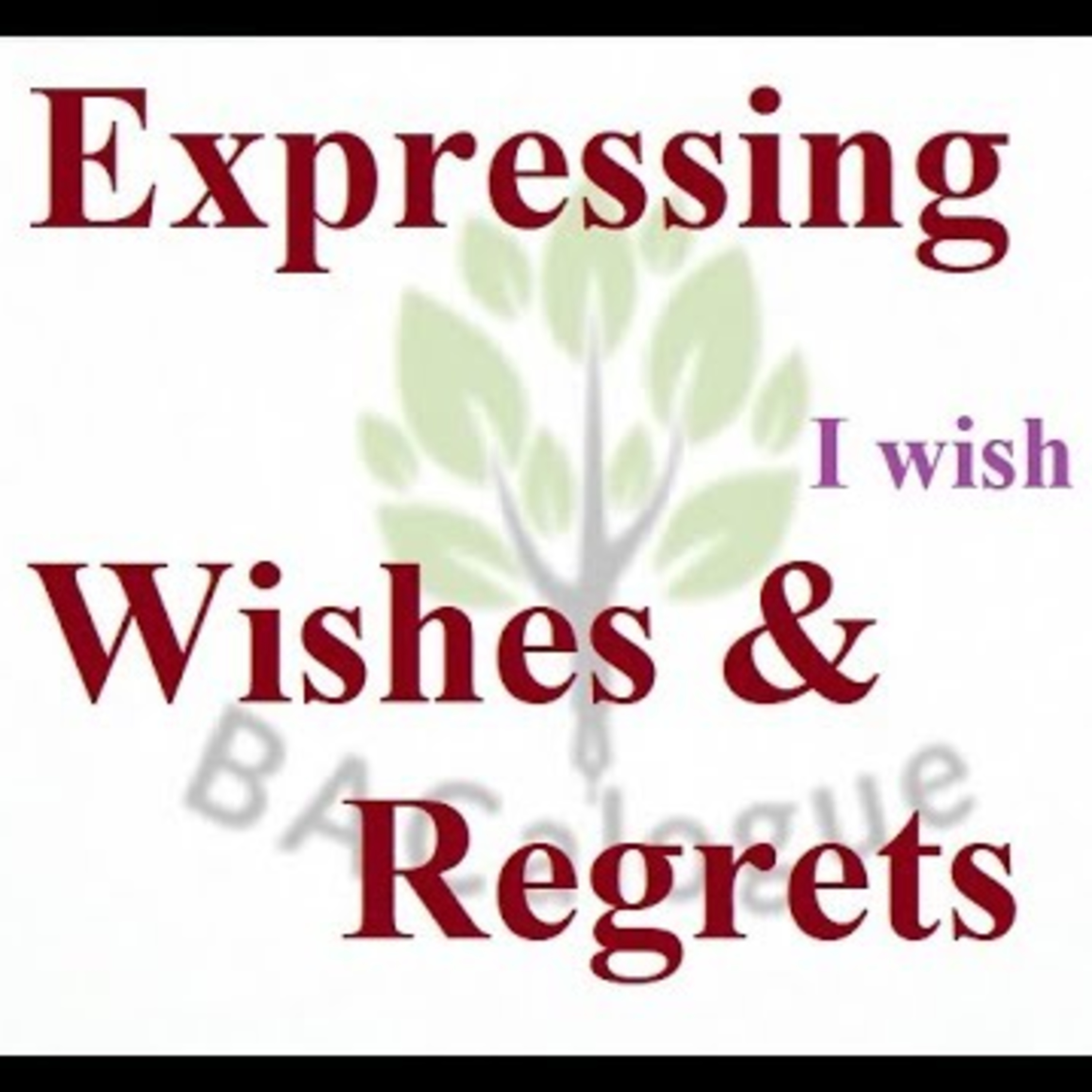 Expressing wishes and regrets