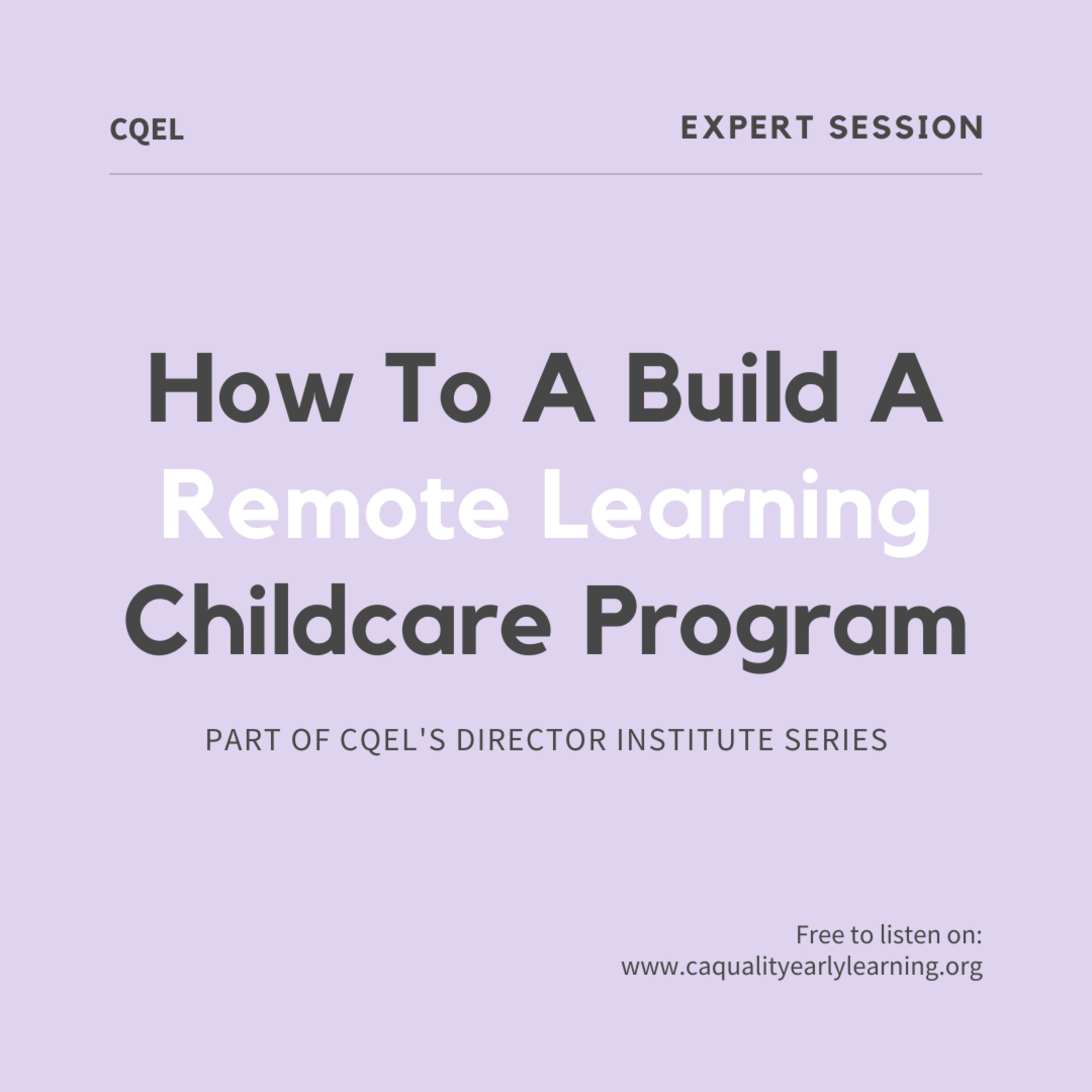 How To A Build A Remote Learning Childcare Program episode artwork