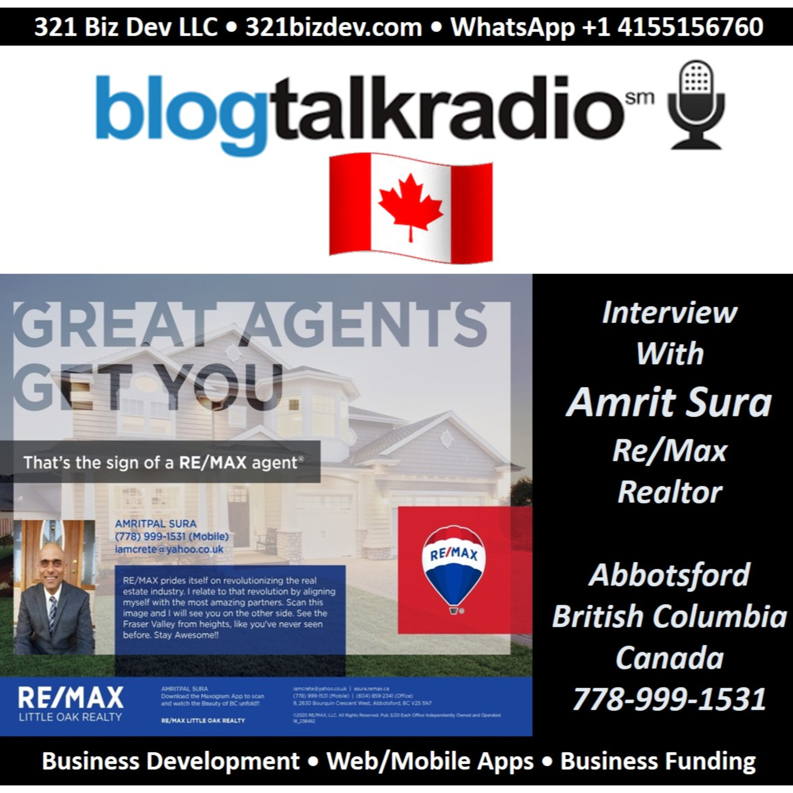 Interview with Amrit Sura, Re/Max Realtor, Abbotsford, British Columbia, (778) 999-1531 episode artwork