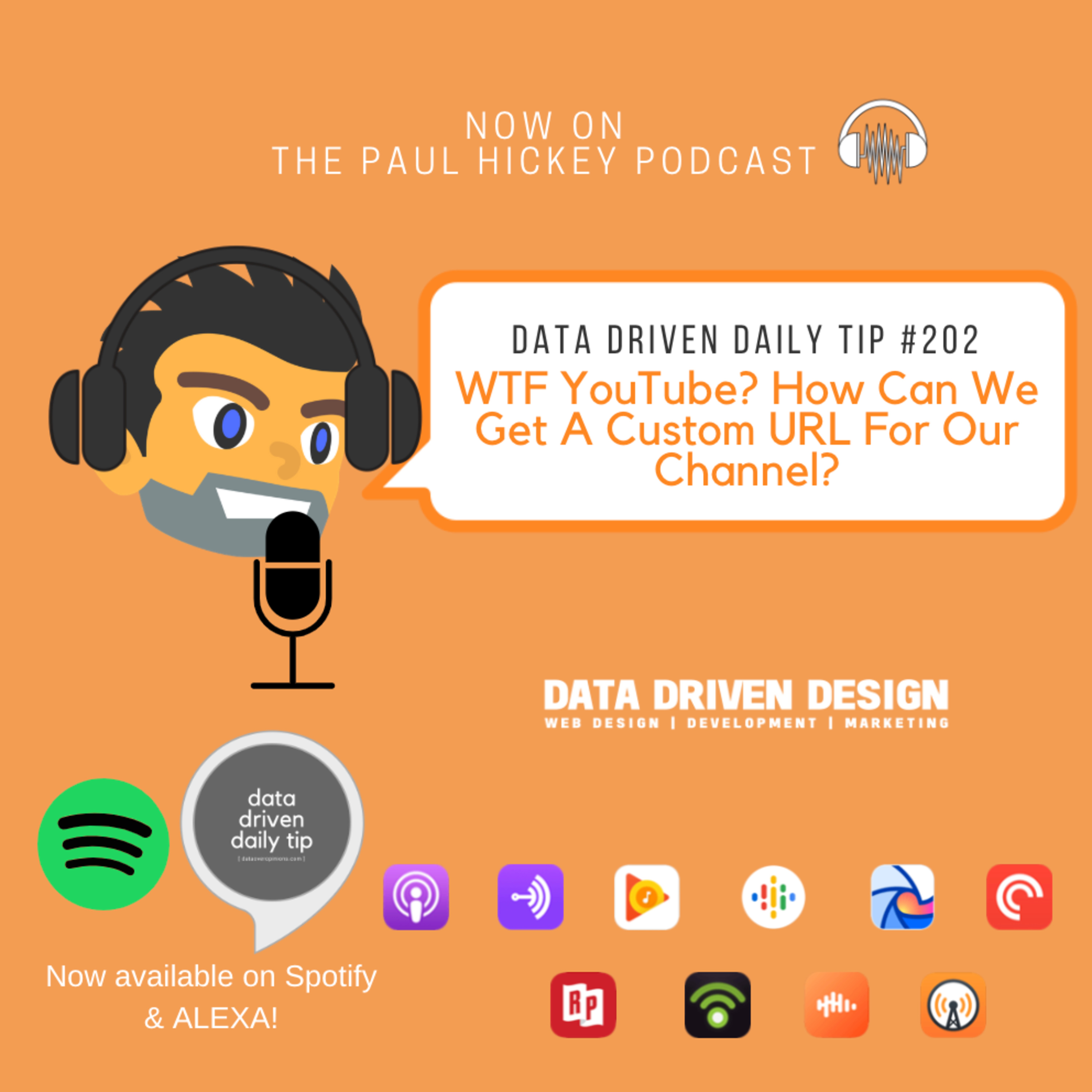 Ep.80: WTF YouTube? How Can We Get A Custom URL For Our Channel? Data Driven Daily Tip #202 episode artwork