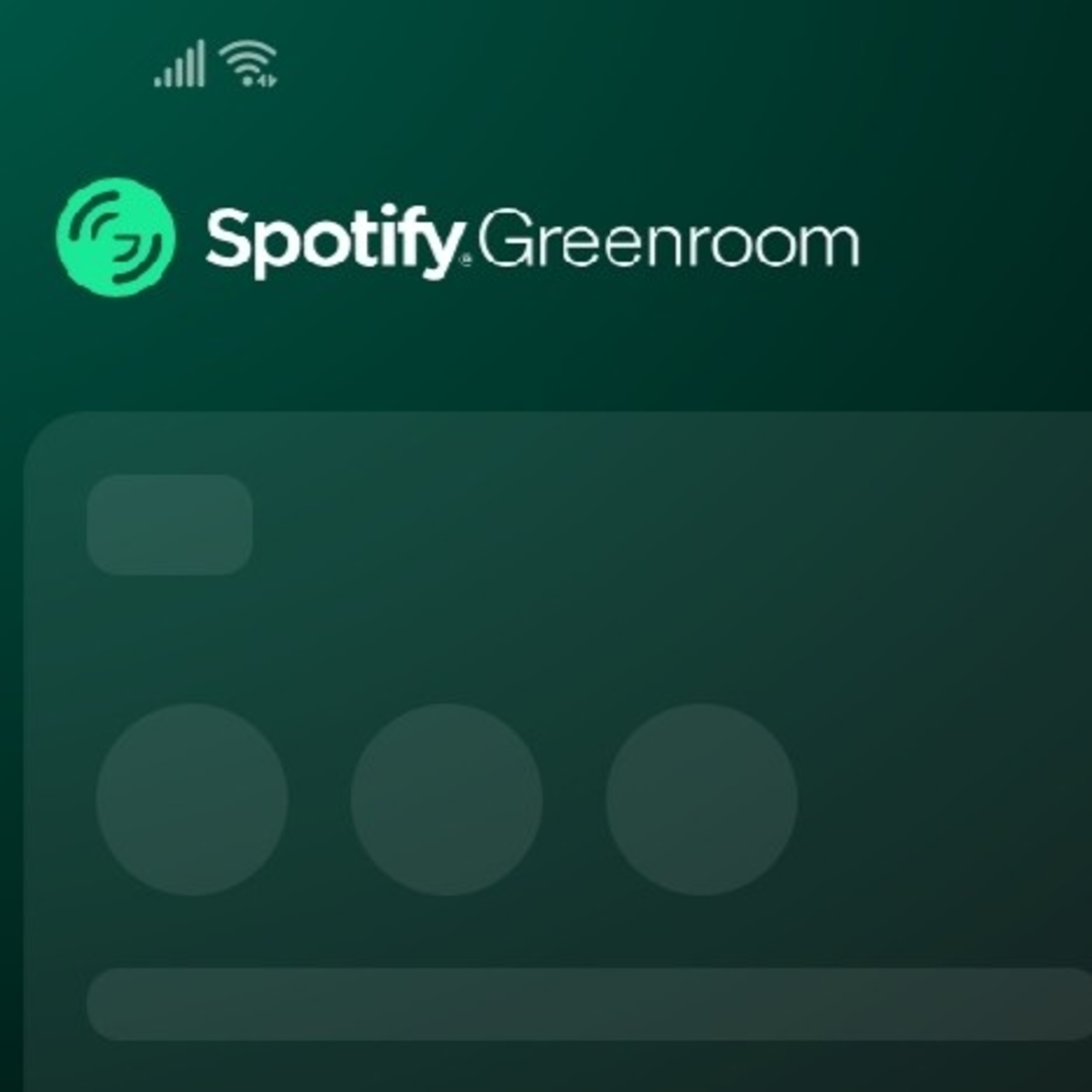 Nueva app de Spotify cuarto verde ( Greemroom )