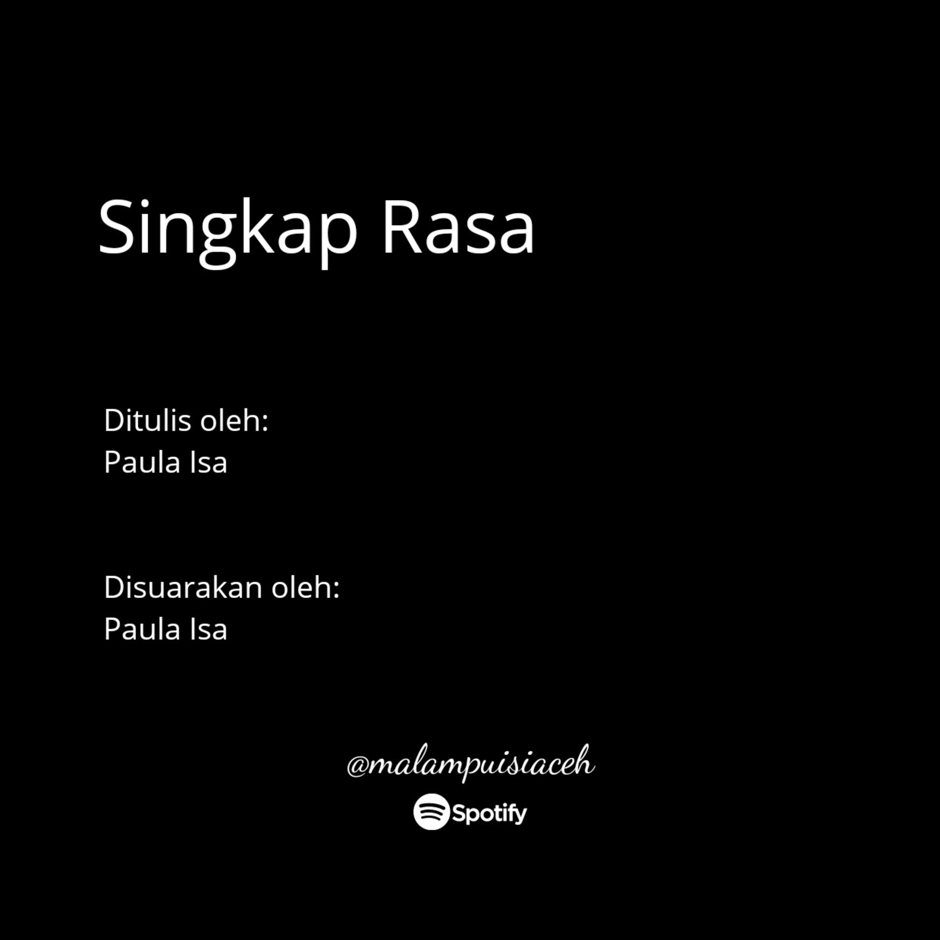 Singkap Rasa - Paula Isa