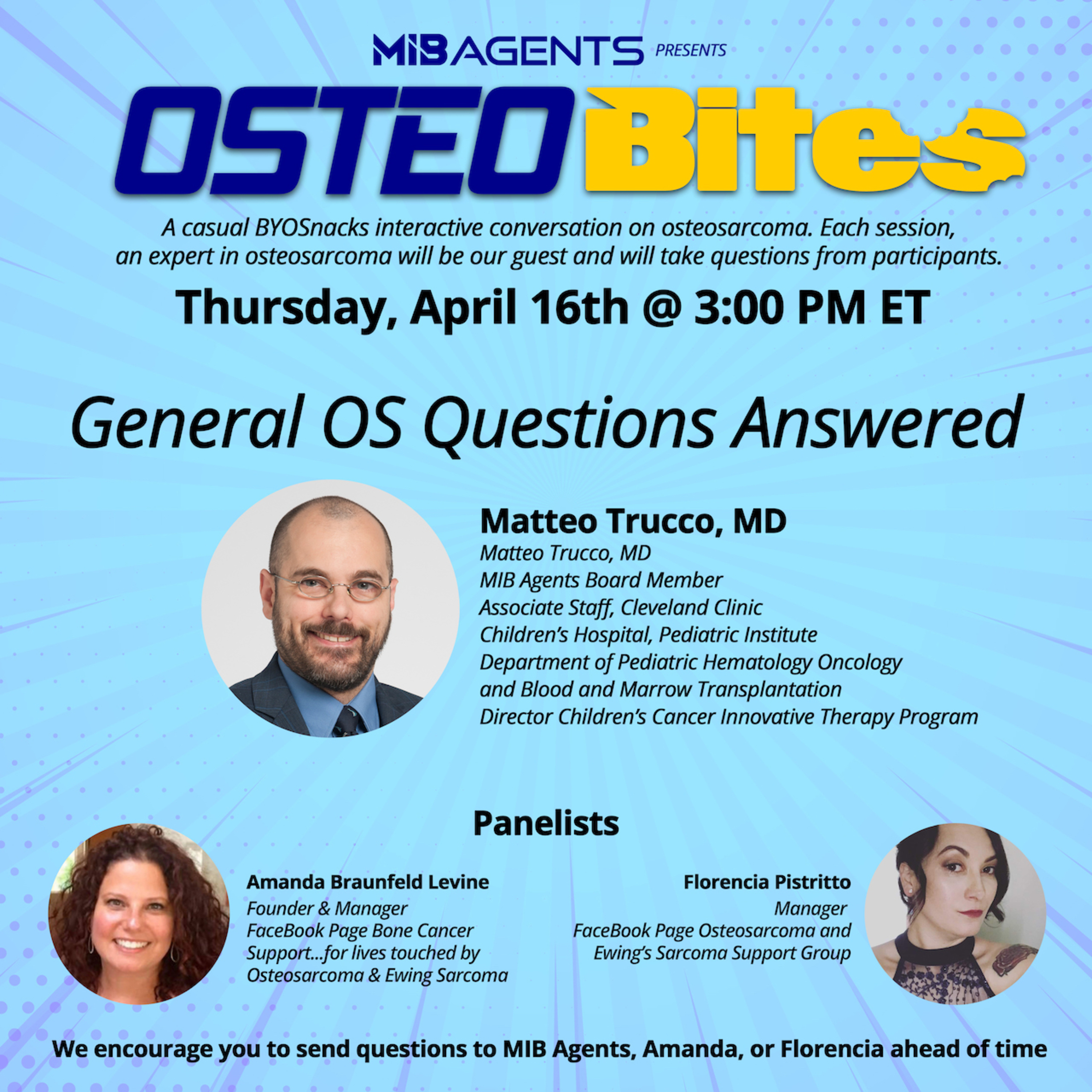 OsteoBites S1 EP2: Osteosarcoma Q&A with Matteo Trucco, MD of Cleveland Clinic episode artwork