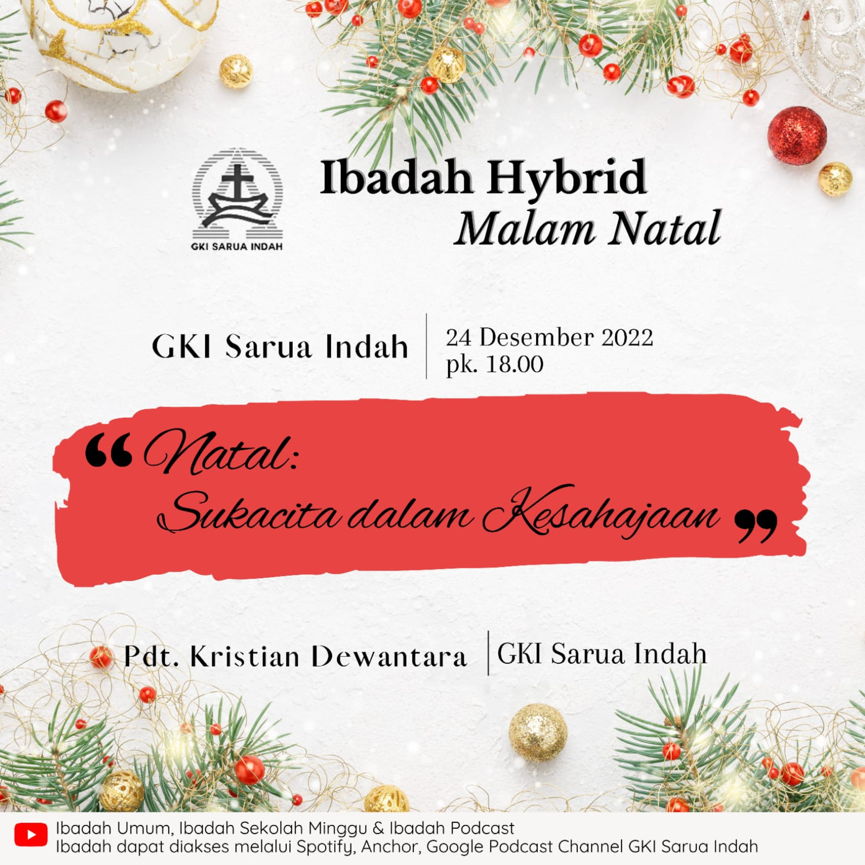 Ibadah Hybrid Malam Natal Sabtu, 24 Desember 2022 "Natal: Sukacita dalam Kesahajaan" episode artwork