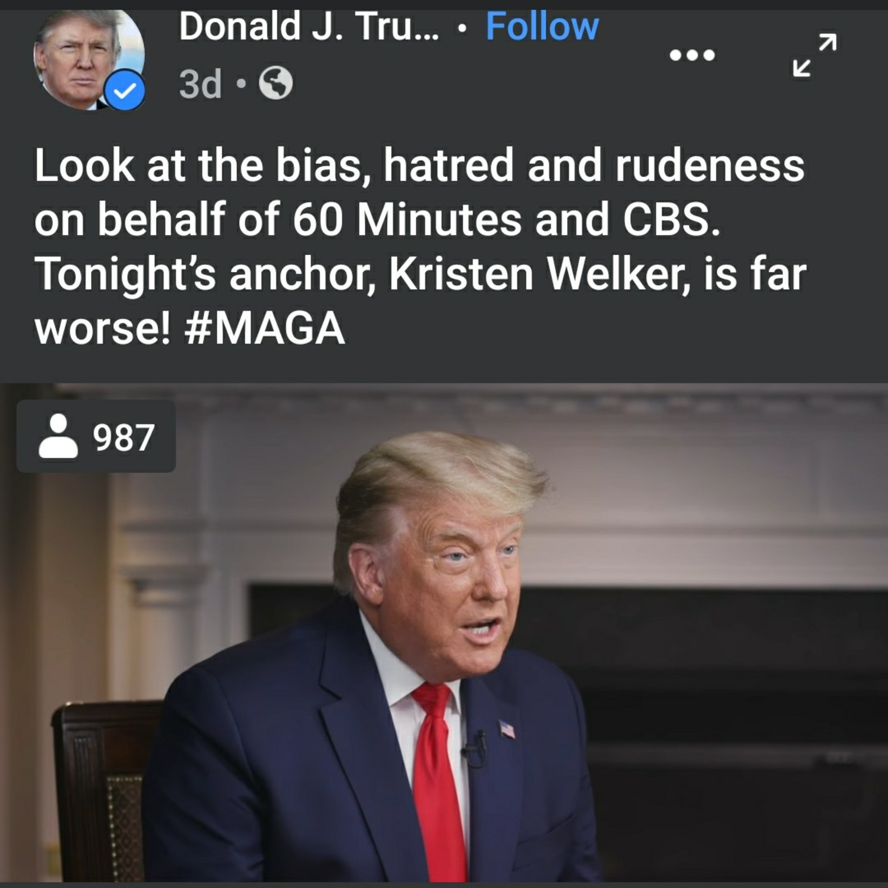 Just be fair,” the president said.

When Stahl asked him about priorities for a 2nd term and Trump. episode artwork