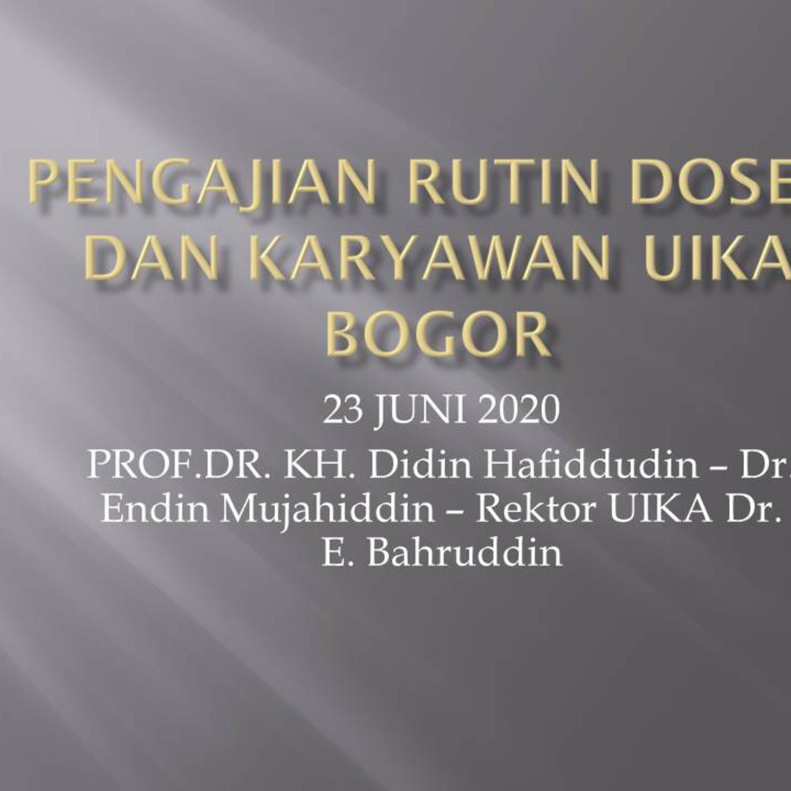 Radio Teknologi Pendidikan Pascasarjana UIKA