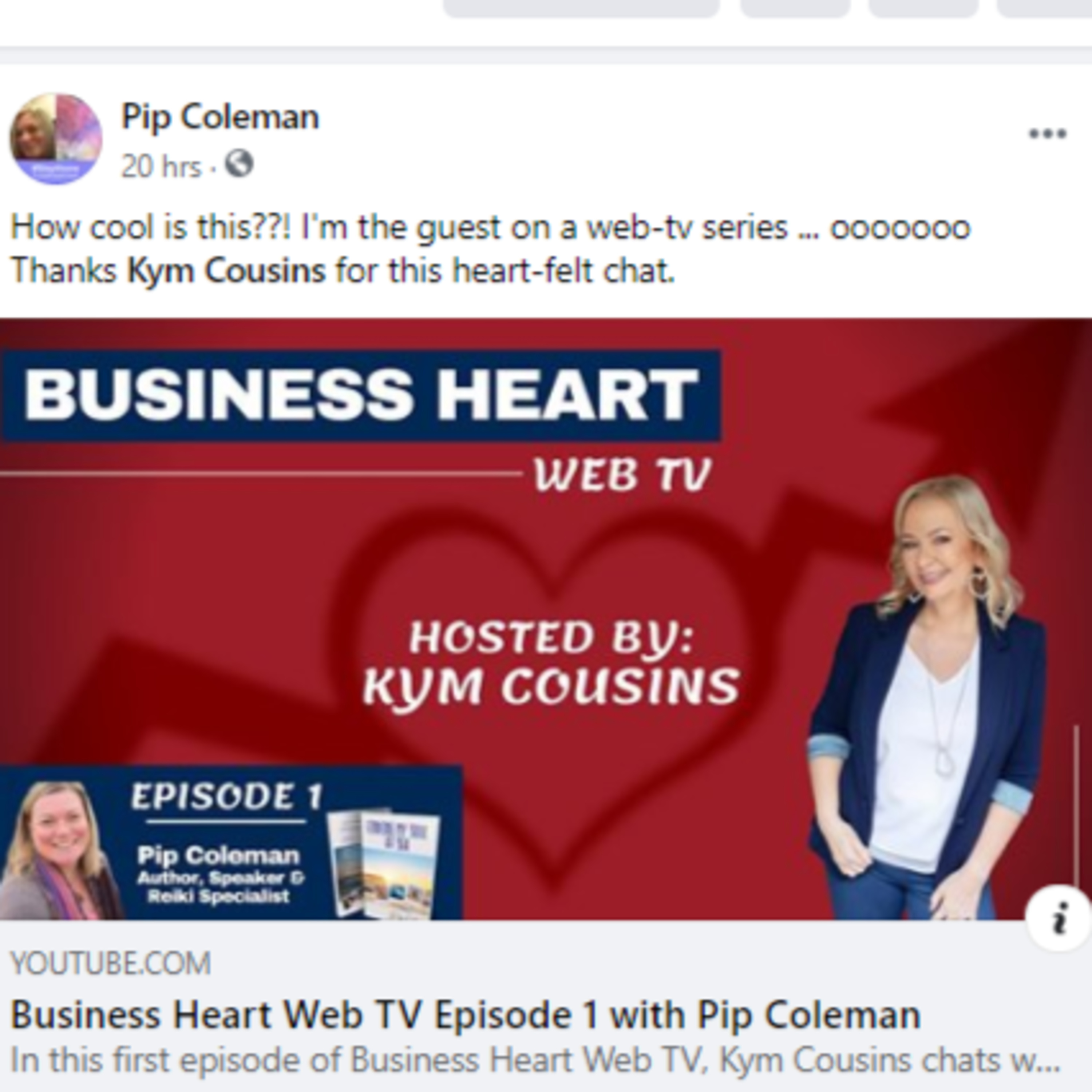 8. Author chinterview - Business with Heart Web TV episode with Kym Cousins and Pip Coleman episode artwork