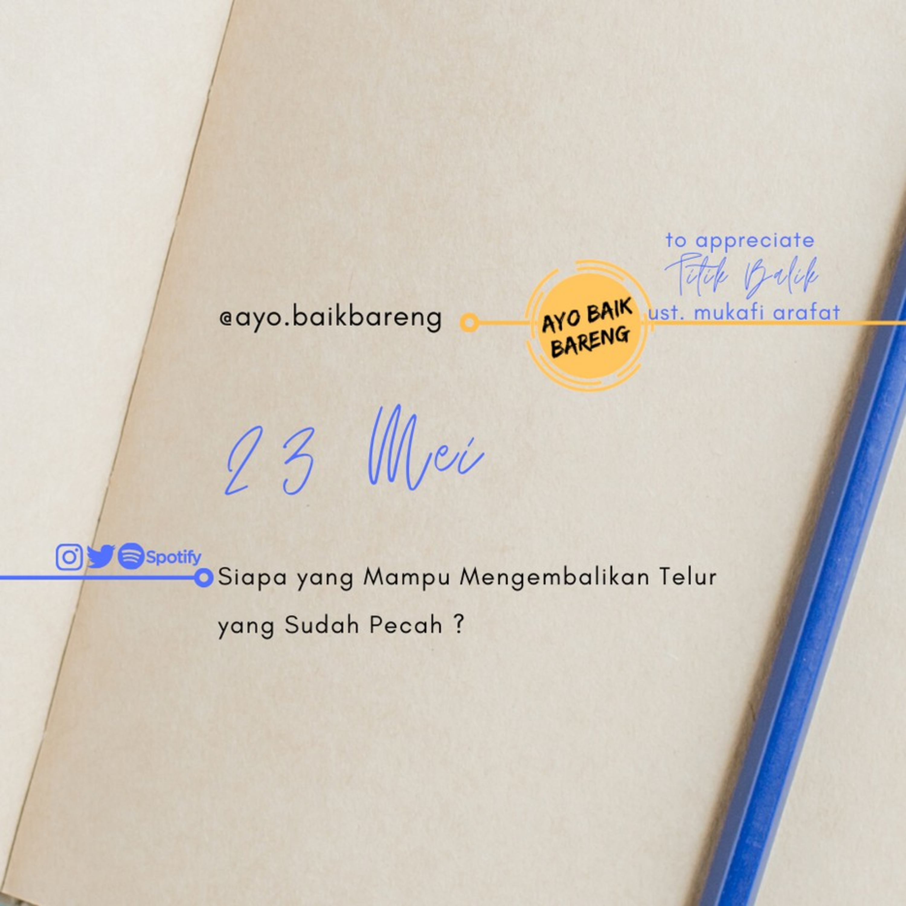 🎧 [23 Mei] | Siapa yang Mampu Mengembalikan Telur yang Sudah Pecah? episode artwork