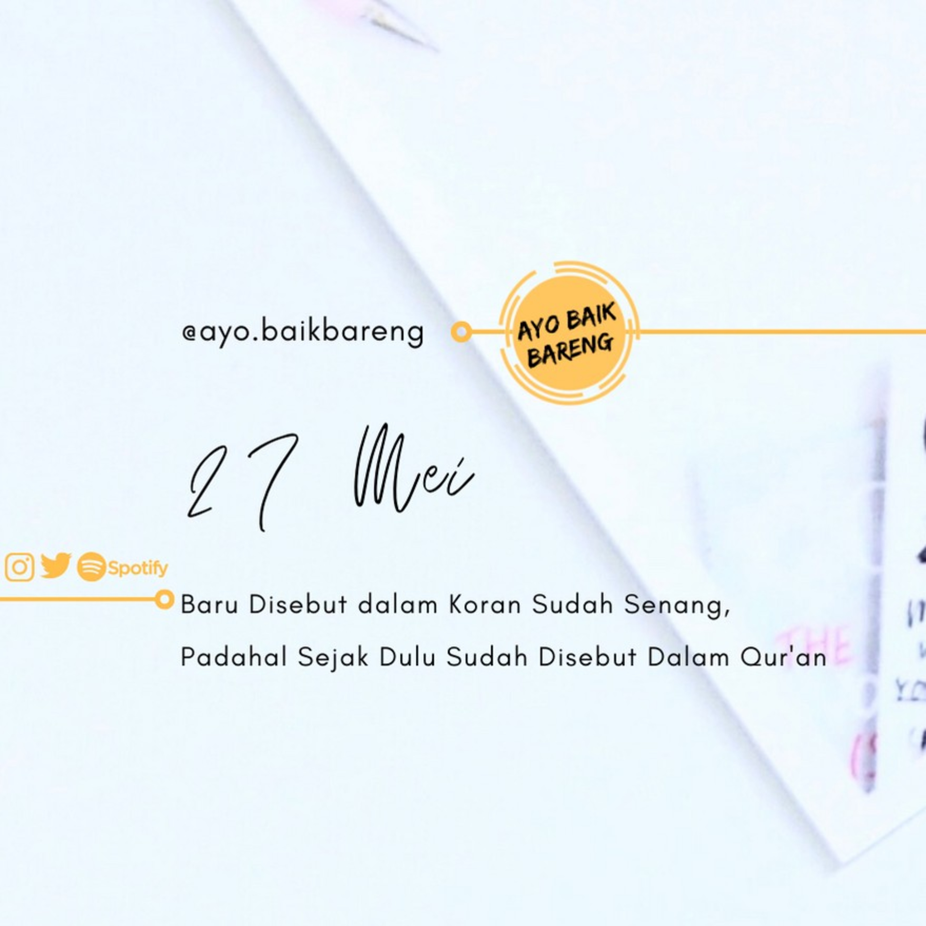 🎧 [27 Mei] | Baru Disebut dalam Koran Sudah Senang, Padahal Sejak Dulu Sudah Disebut Dalam Qur'an episode artwork