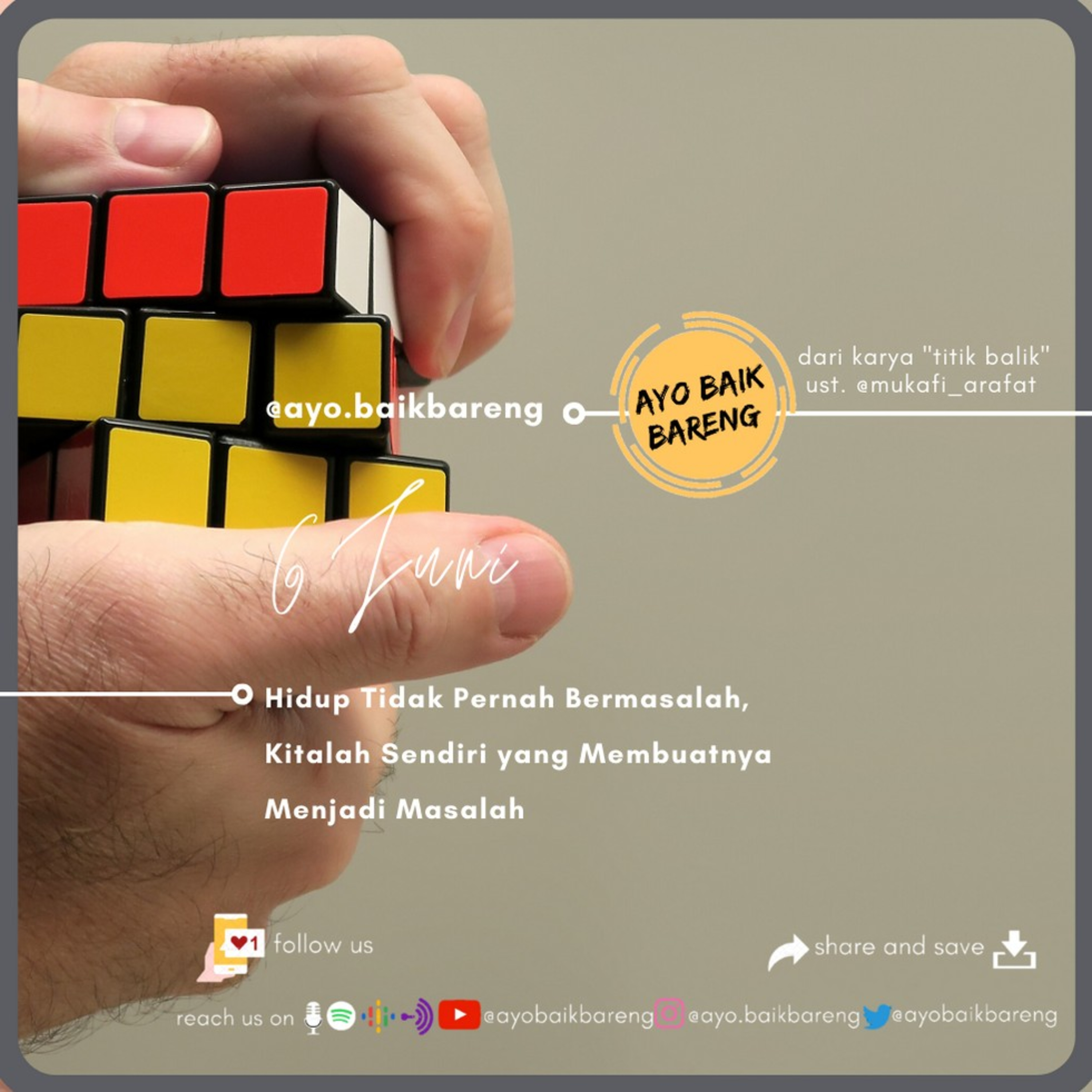 🎧 [6 Juni] | Hidup Tidak Pernah Bermasalah, Kitalah Sendiri yang Membuatnya Menjadi Masalah episode artwork