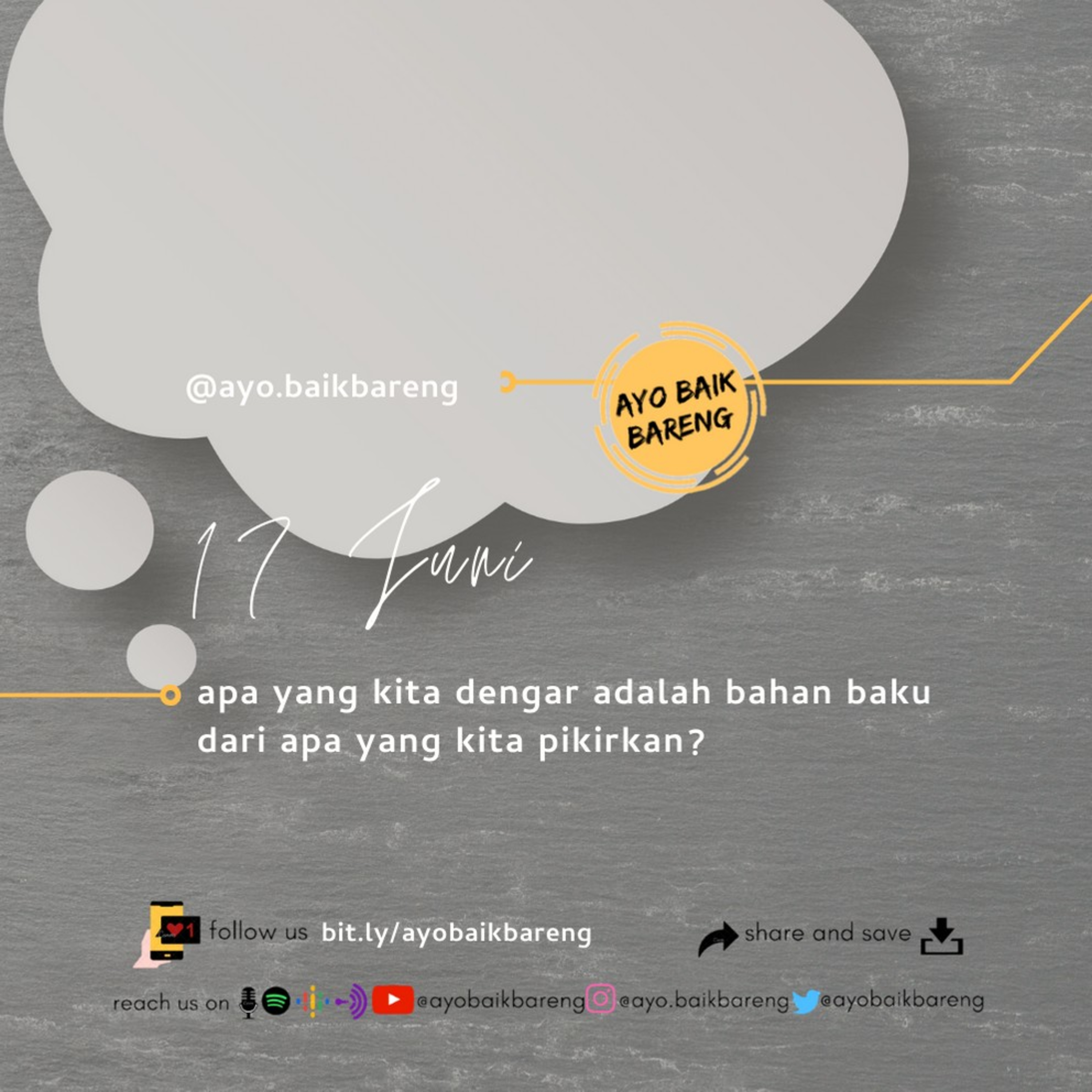 🎧 [17 Juni] | Apa yang Kita Dengar adalah Bahan Baku dari Apa yang Kita Pikirkan?  episode artwork