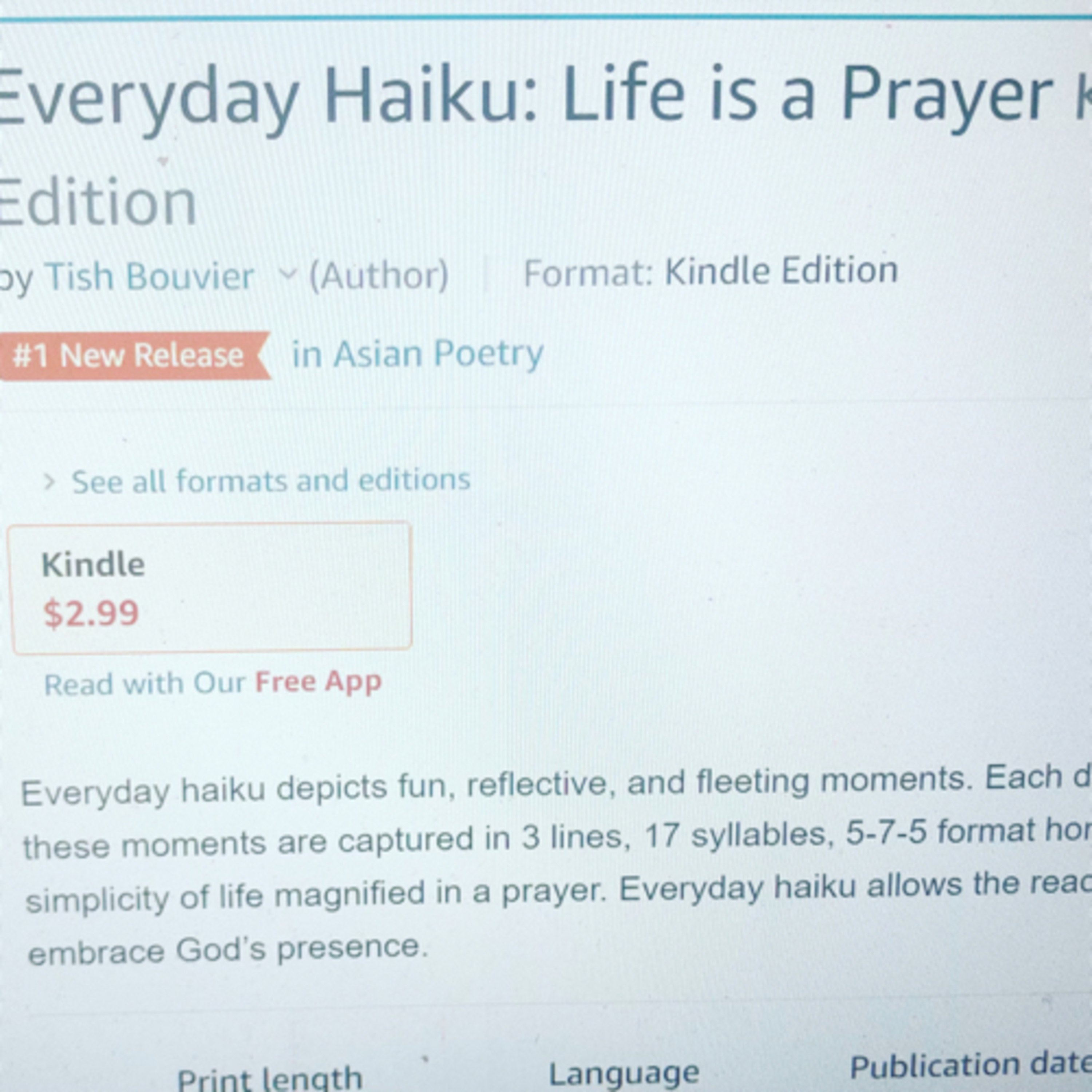 Celebrating Tish Bouvier’s #1 New Release - Everyday Haiku: Life is a Prayer episode artwork