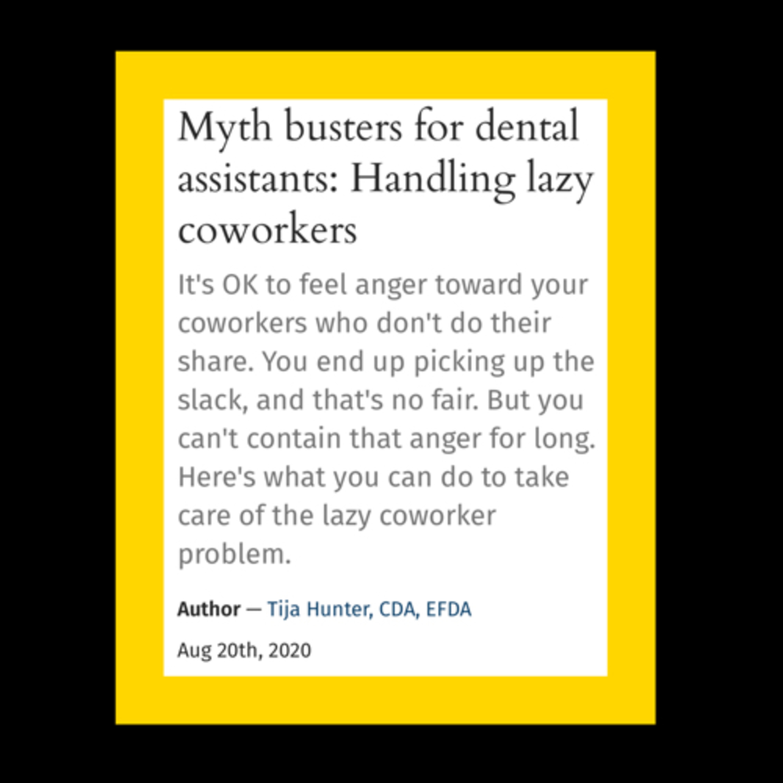 Handling lazy coworkers