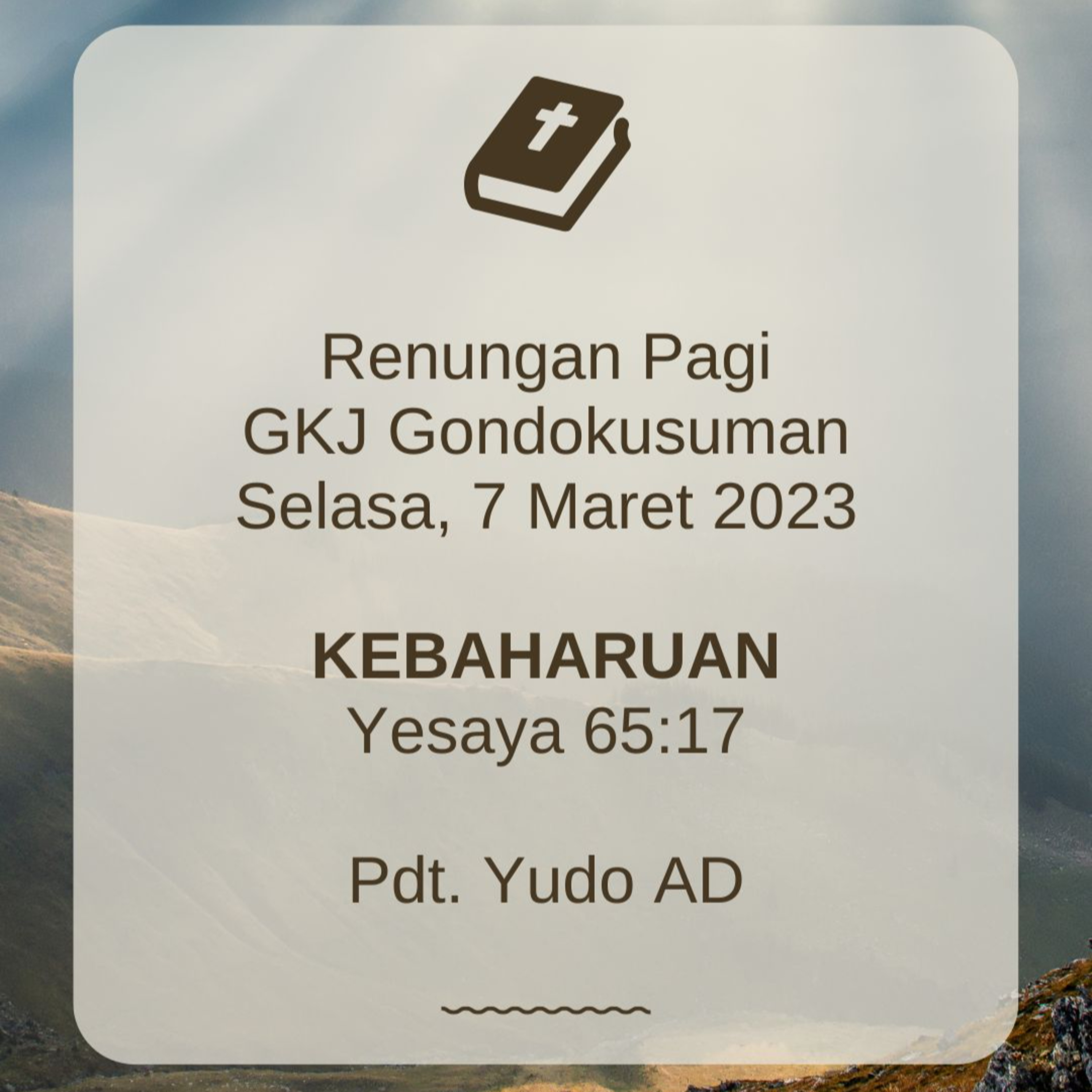 Renungan Pagi Selasa, 7 Maret 2023 episode artwork