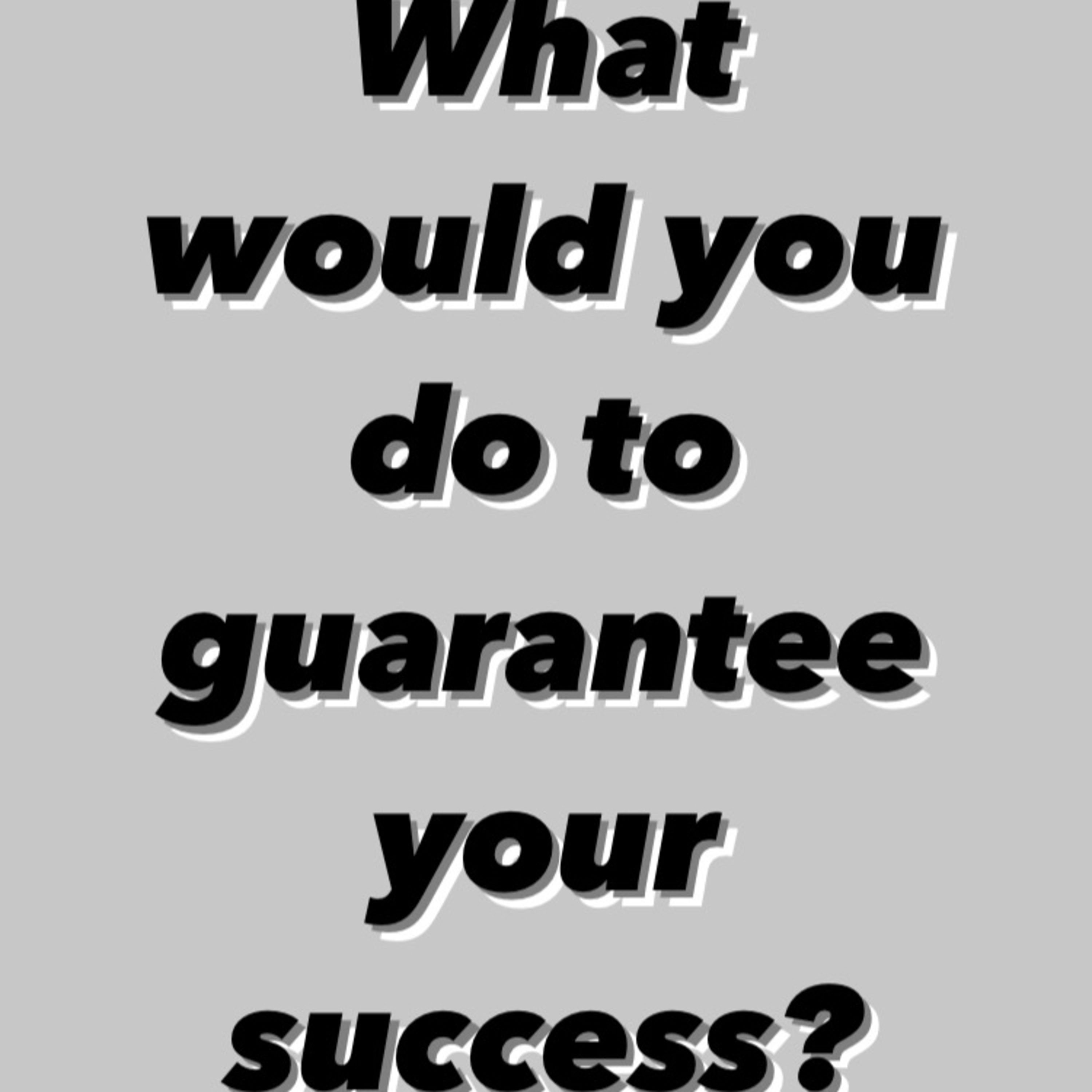 What would you do to Guarantee your success episode artwork