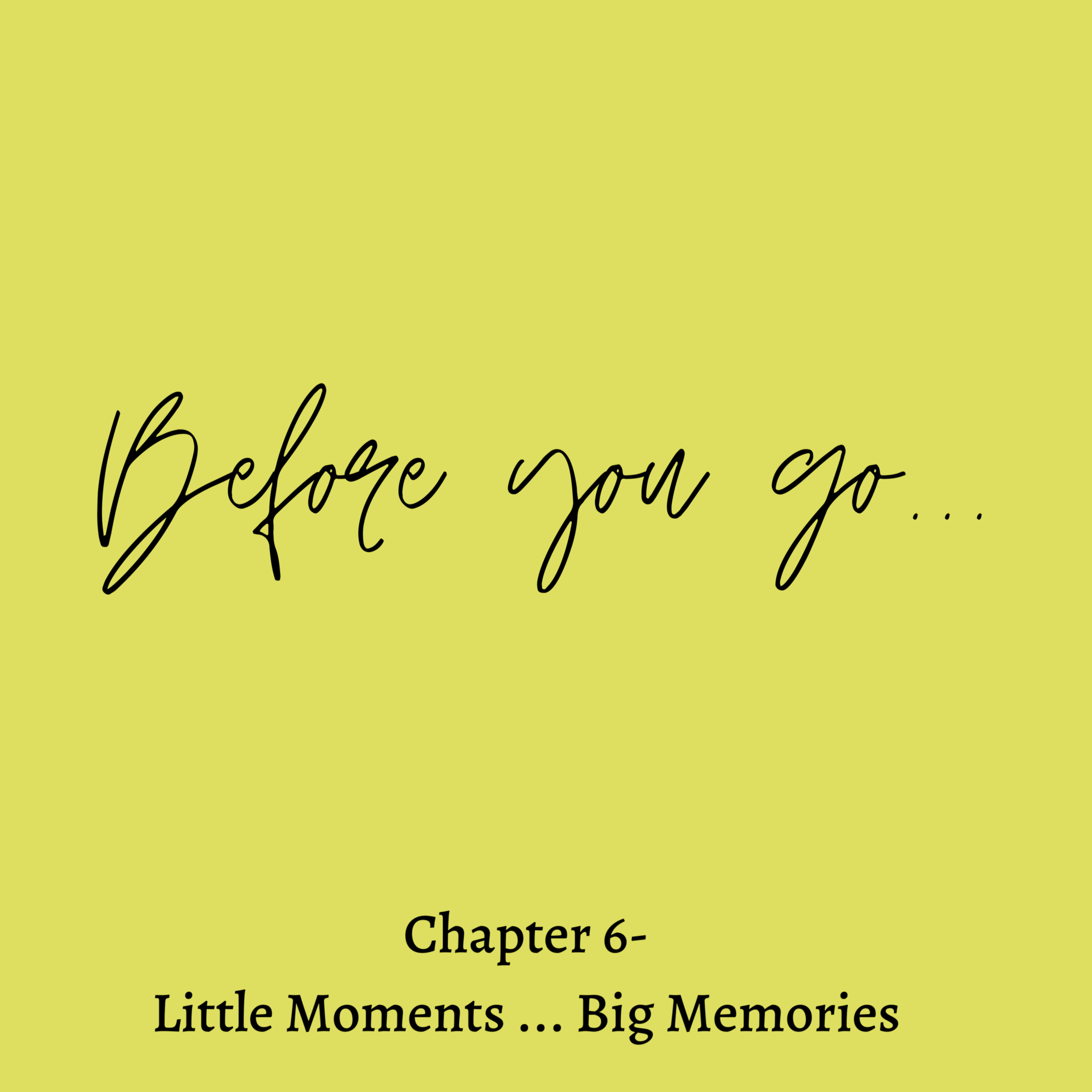 Chapter 6- Little moments... Big Memories