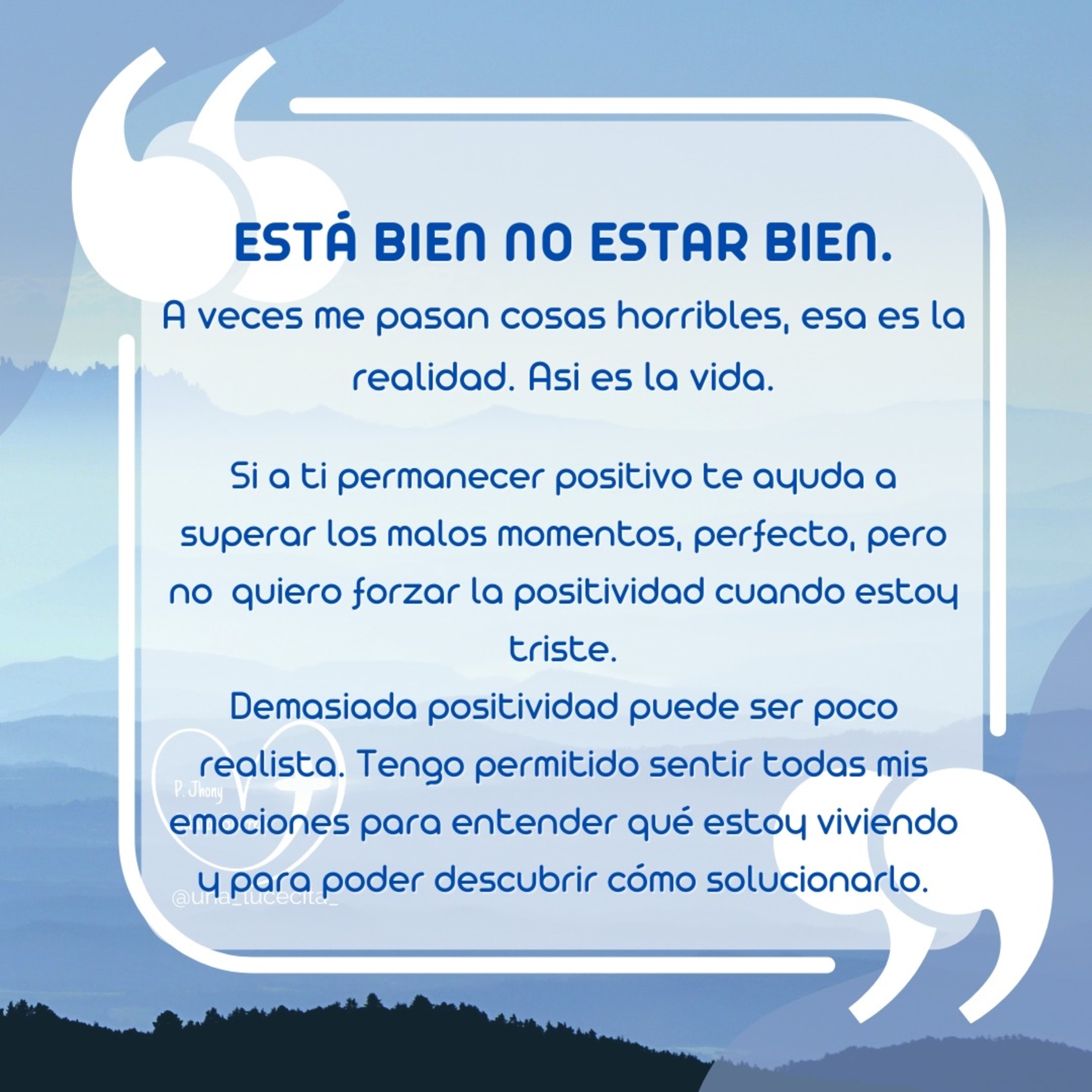 Esta bien no estar bien