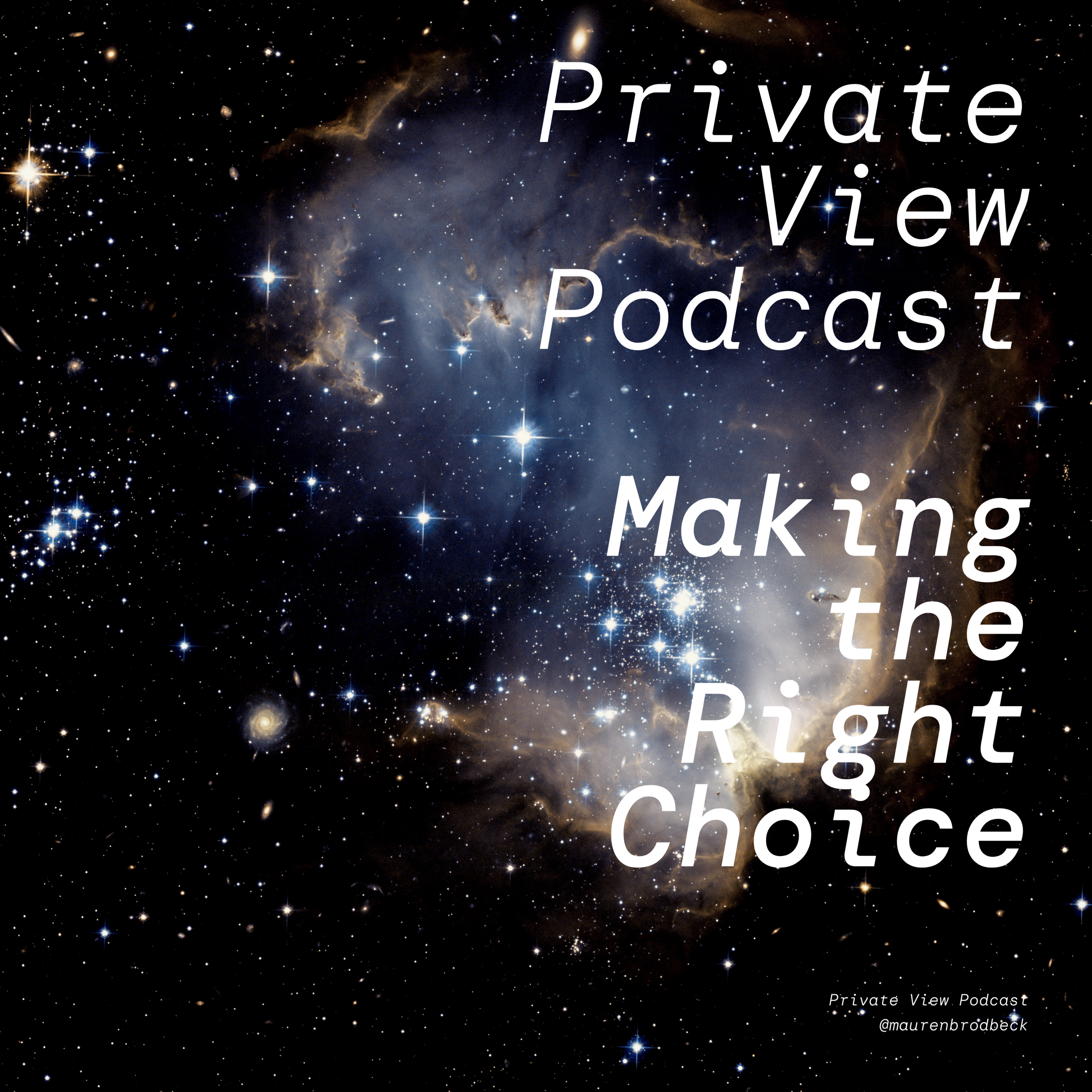 Private View Podcast by artist Mauren Brodbeck, on getting real about being a woman in the arts