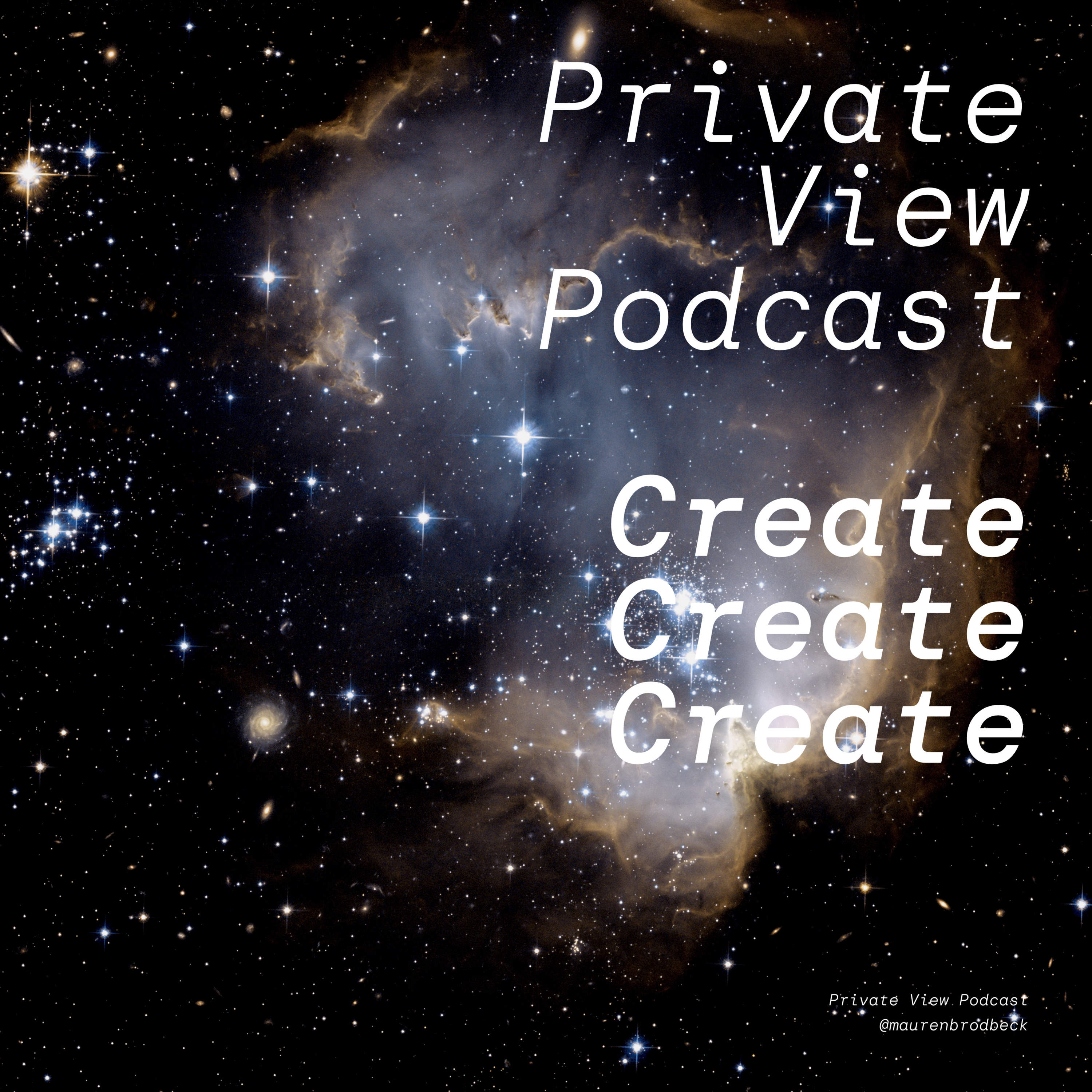 Private View Podcast by artist Mauren Brodbeck, on getting real about being a woman in the arts
