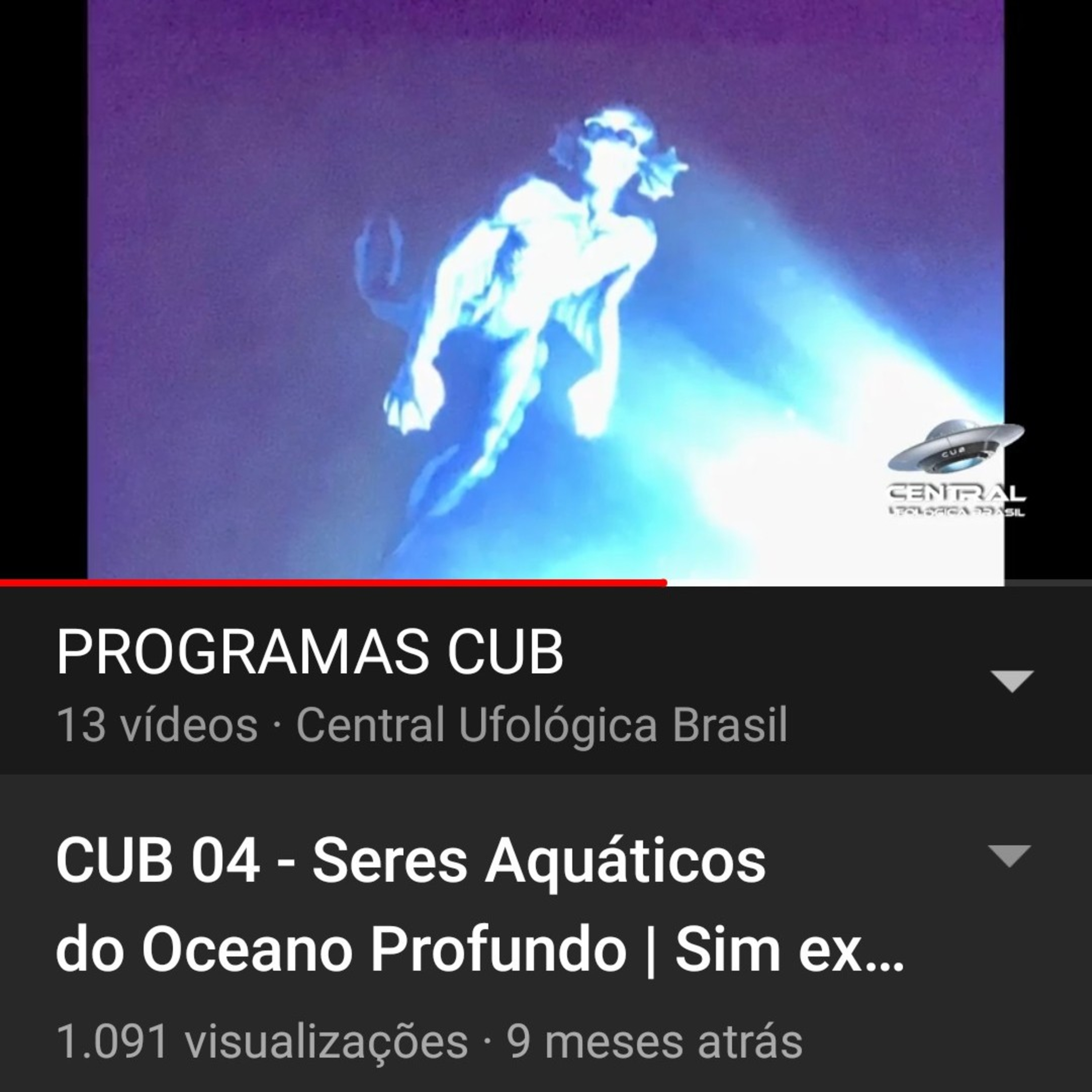 🌊💦💧Seres Aquáticos 🧜‍♂️🌊🧜‍♀️ - Canal C.U.B - Central Ufológica Brasil You Tube episode artwork