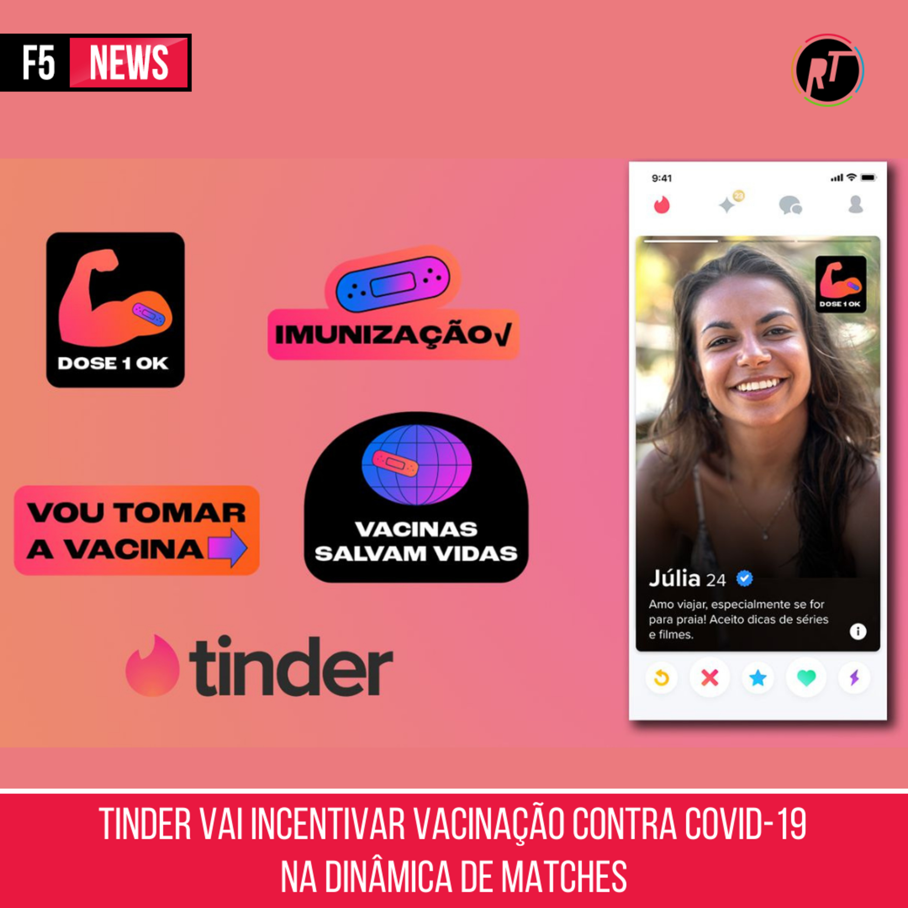 Tinder vai incentivar vacinação contra Covid-19 na dinâmica de matches episode artwork