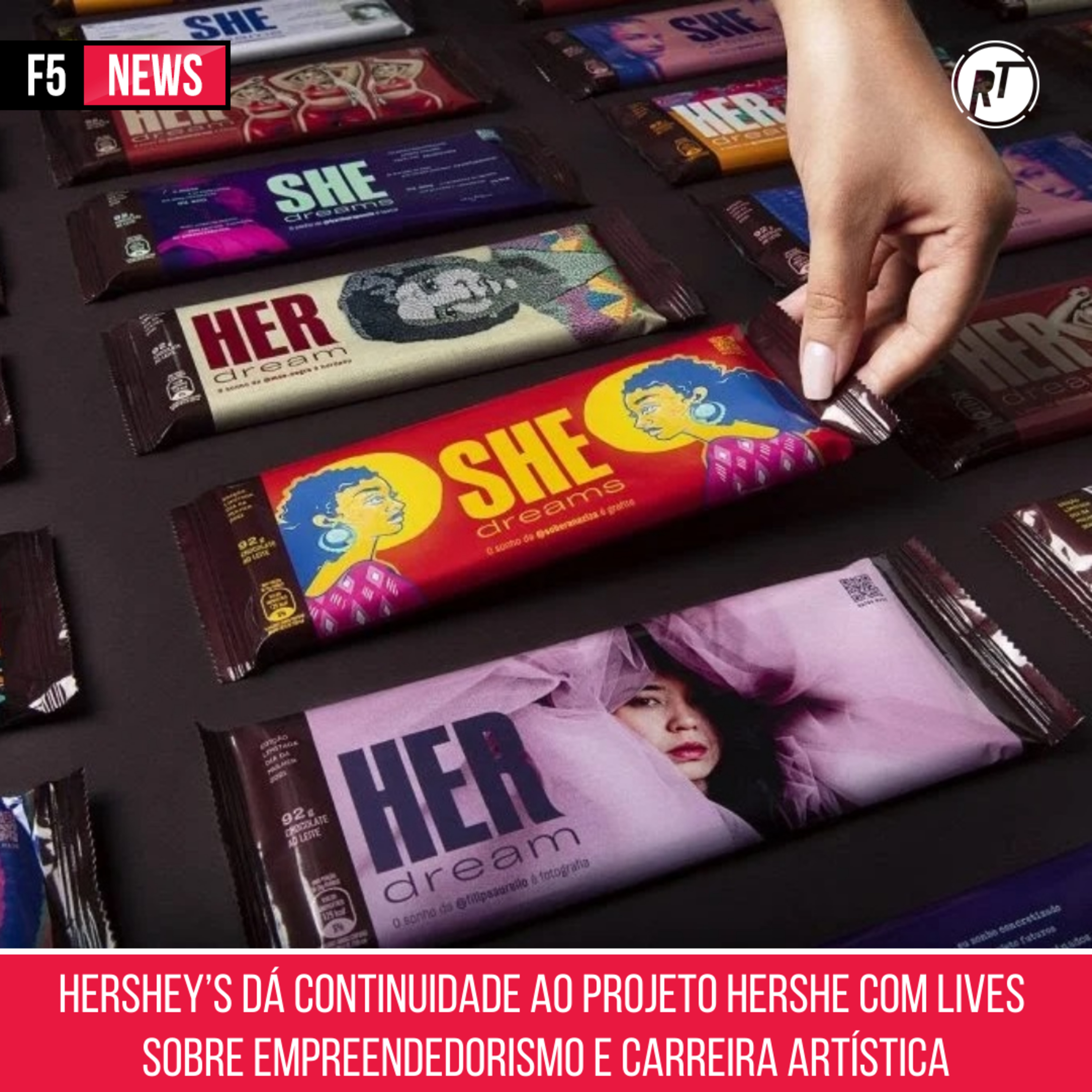 Hershey’s dá continuidade ao projeto HerShe com lives sobre empreendedorismo e carreira artística