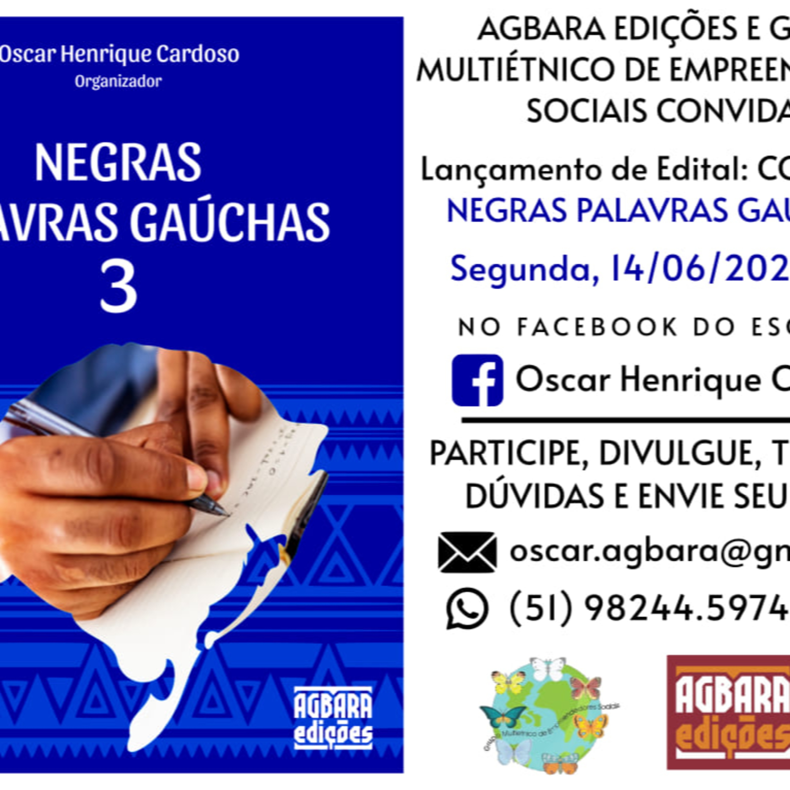 Lançamento Coletânea Negras Palavras Gaúchas TRÊS. 14 de Junho de 2021 episode artwork