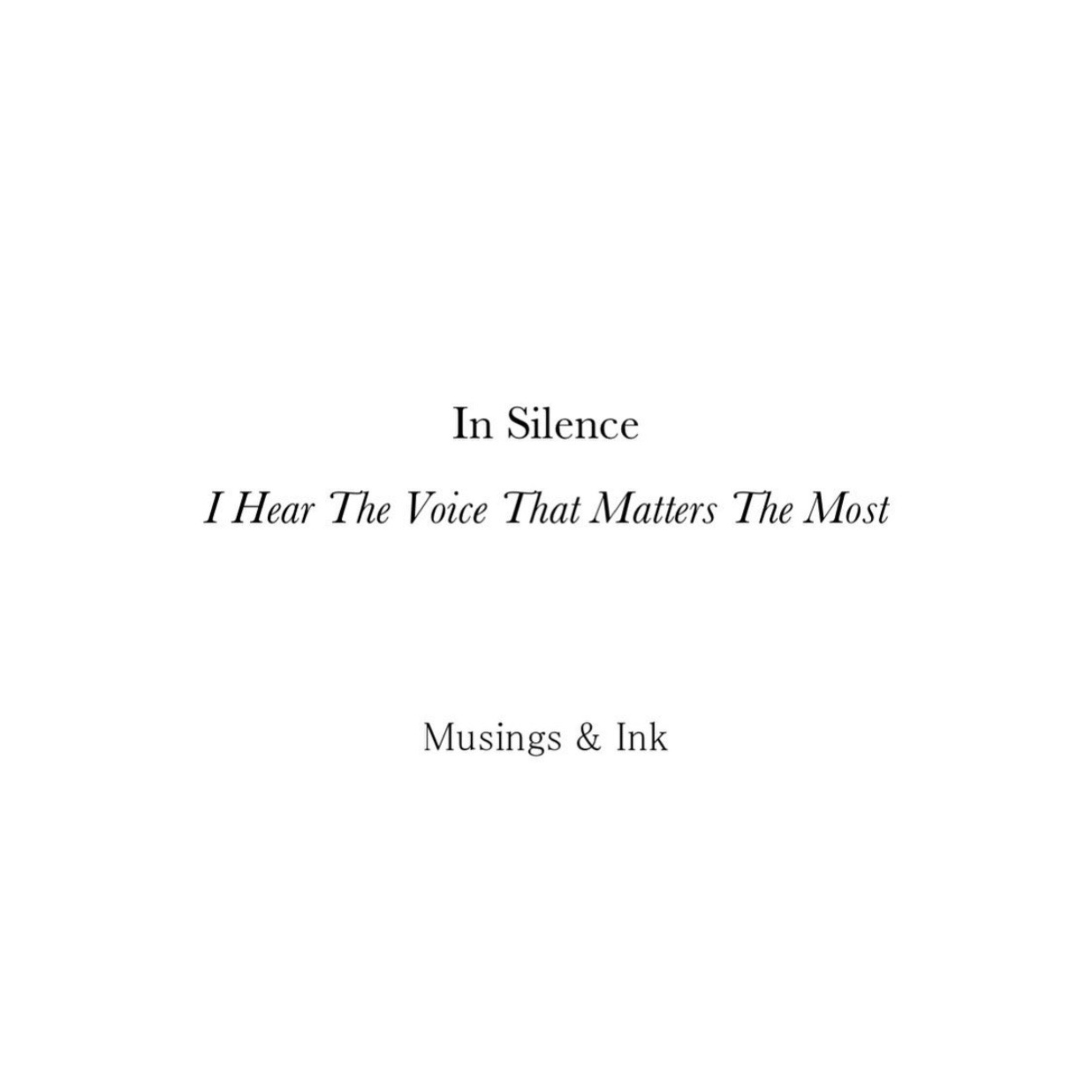 Poetry 20: silence is golden