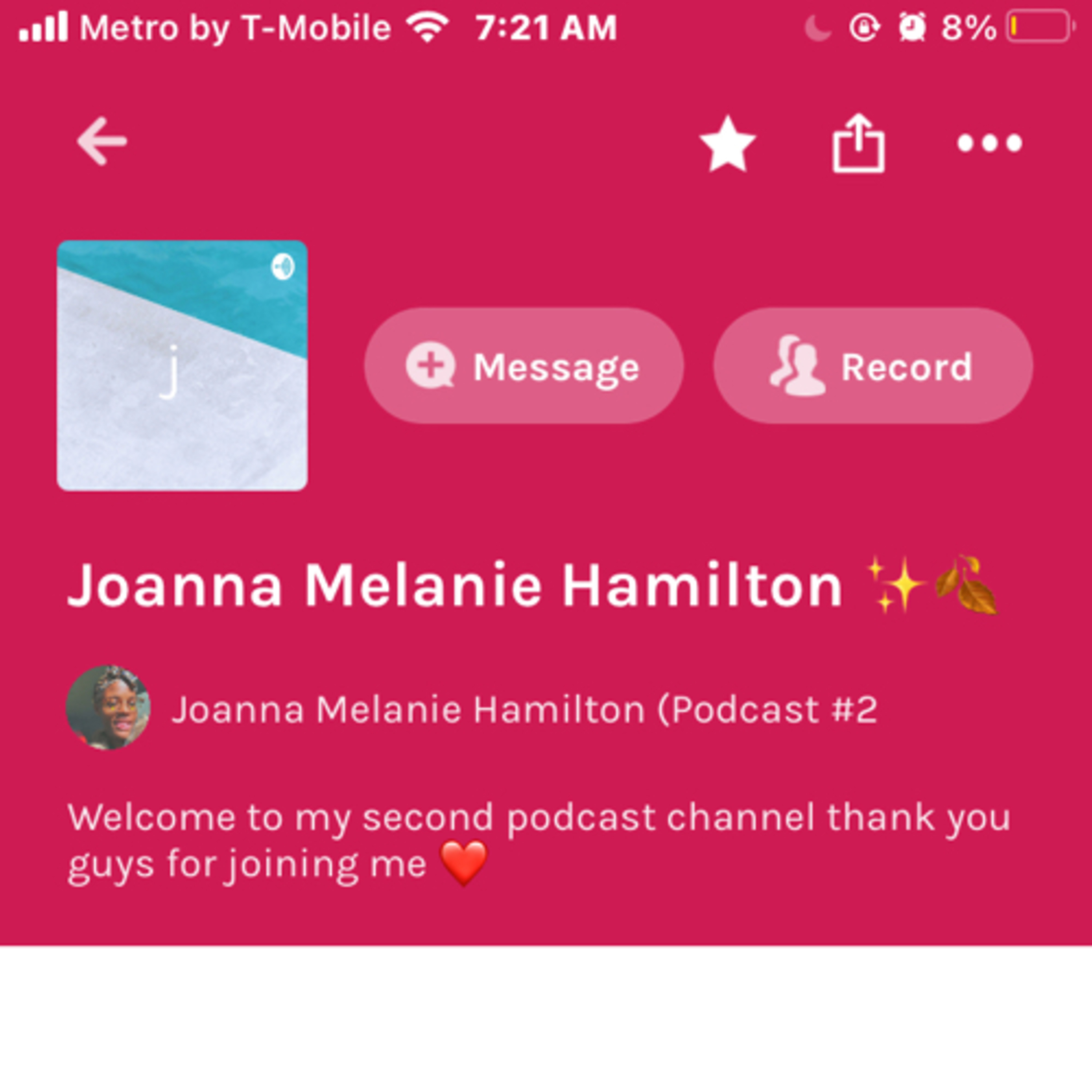 Joanna M Hamilton.